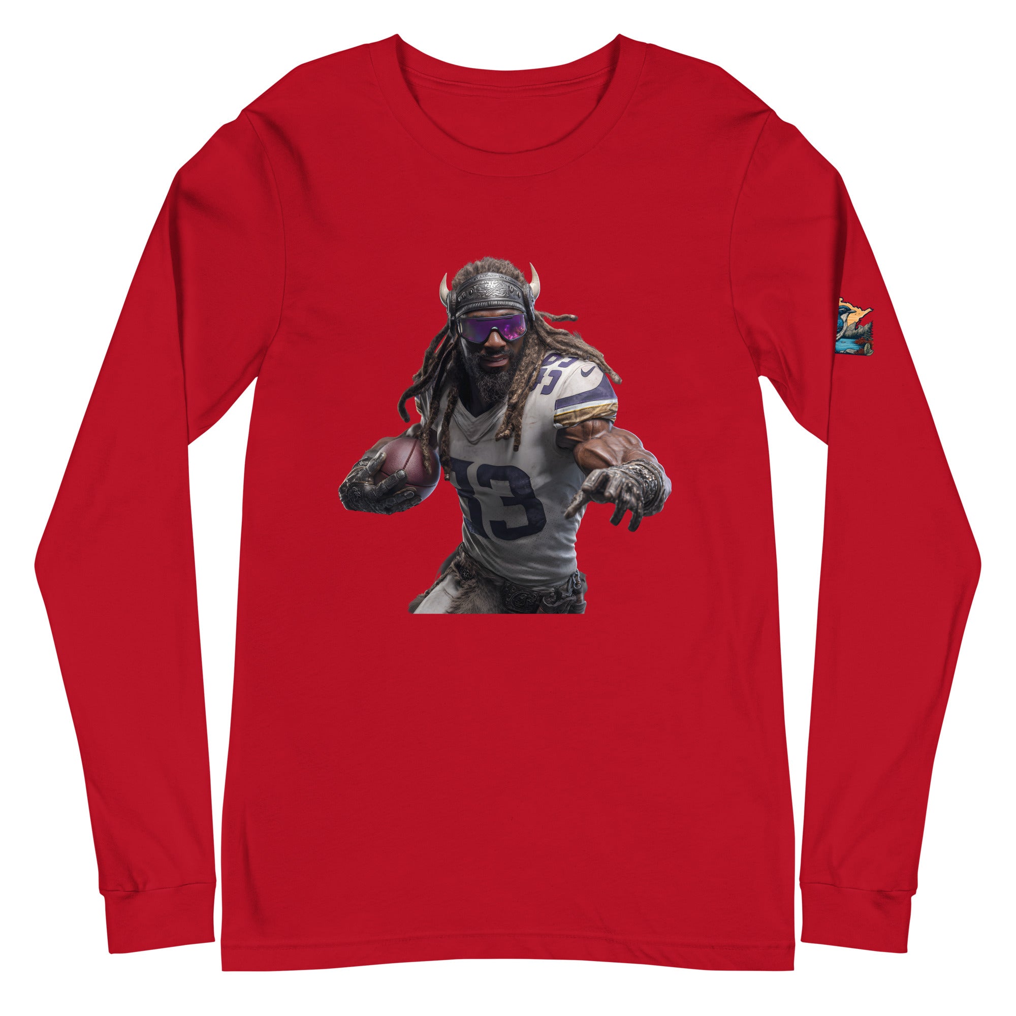 Viking 3 M Unisex Long Sleeve Tee Red