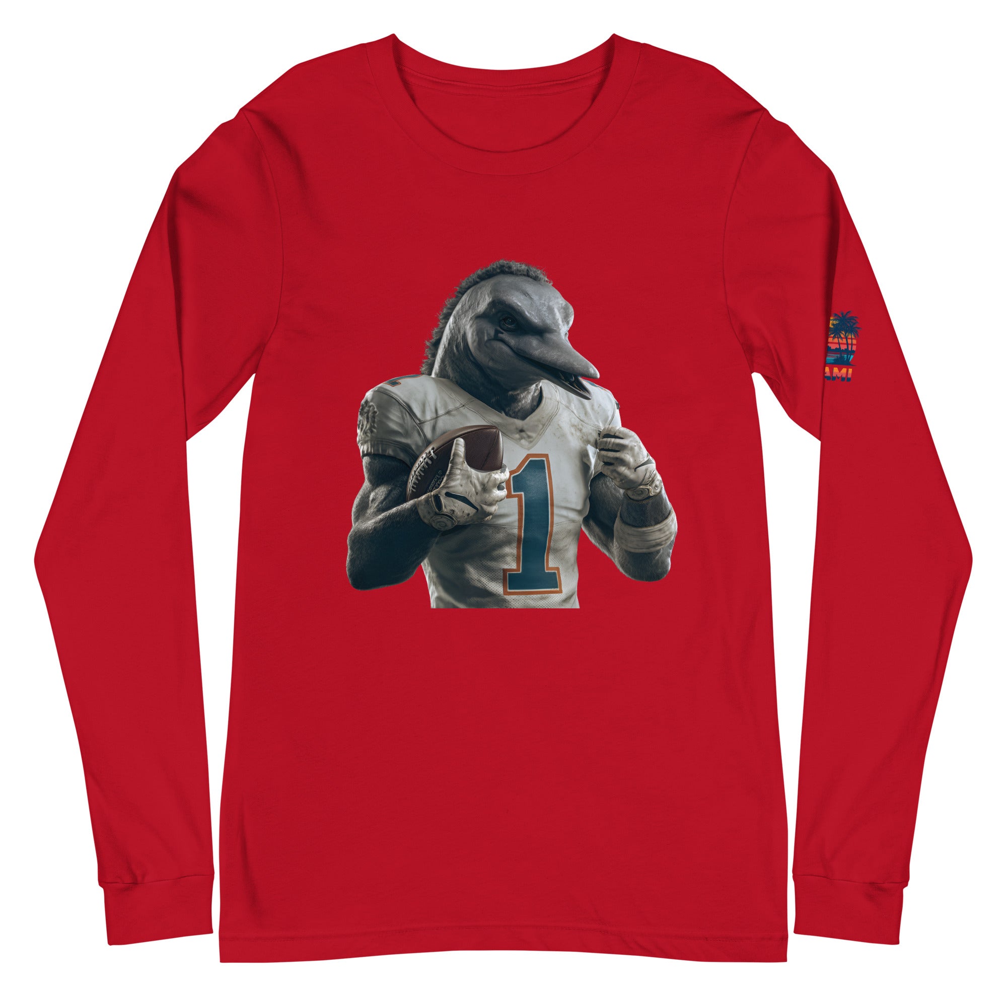 Dolphin 8 m Unisex Long Sleeve Tee Red