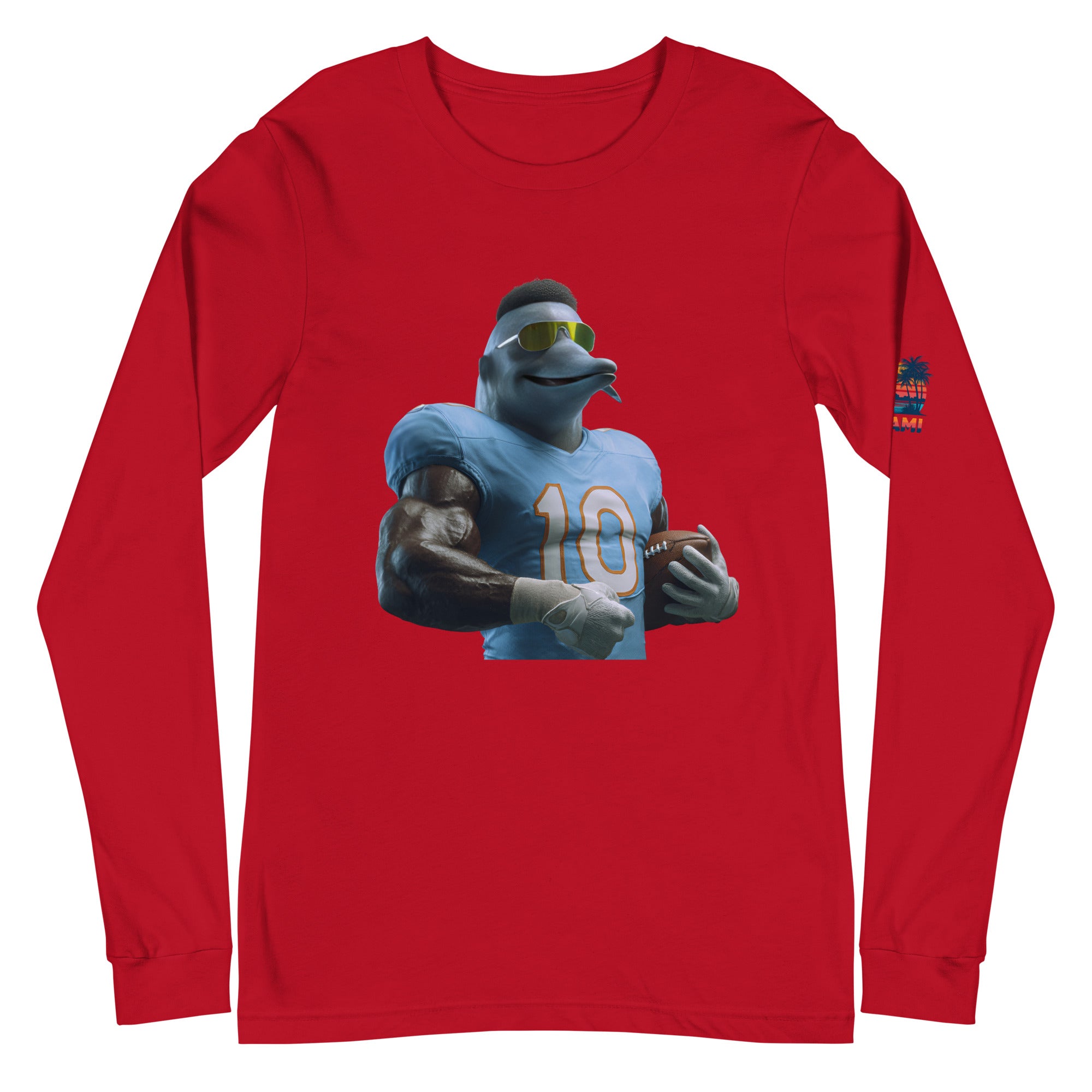 Dolphin 9 M Unisex Long Sleeve Tee Red