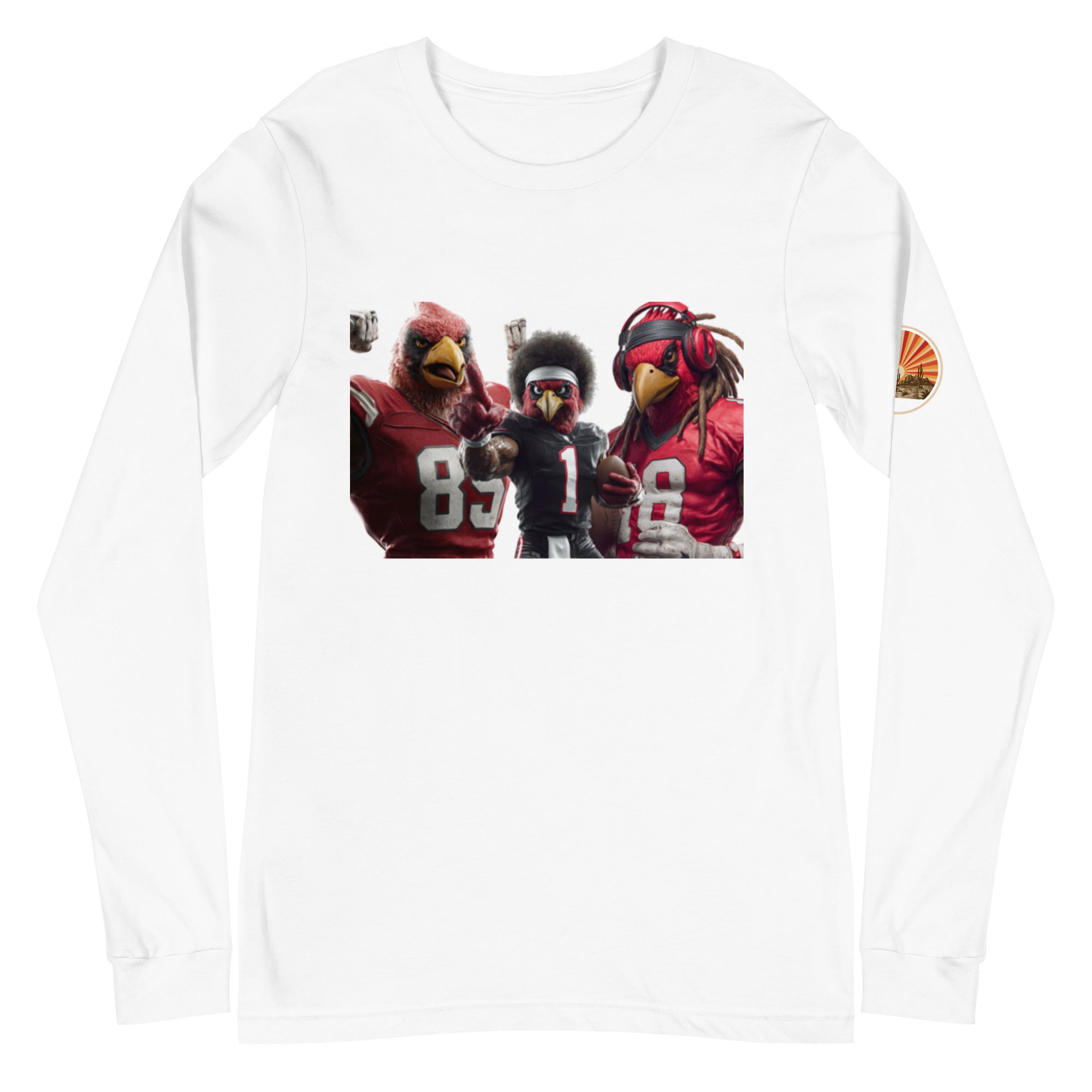 Cardinal 13 M Unisex Long Sleeve Tee White