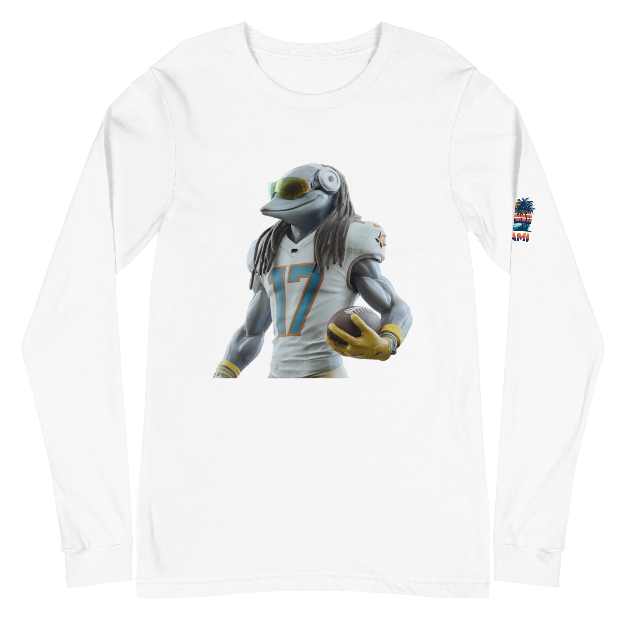 Dolphin 5 M Unisex Long Sleeve Tee White
