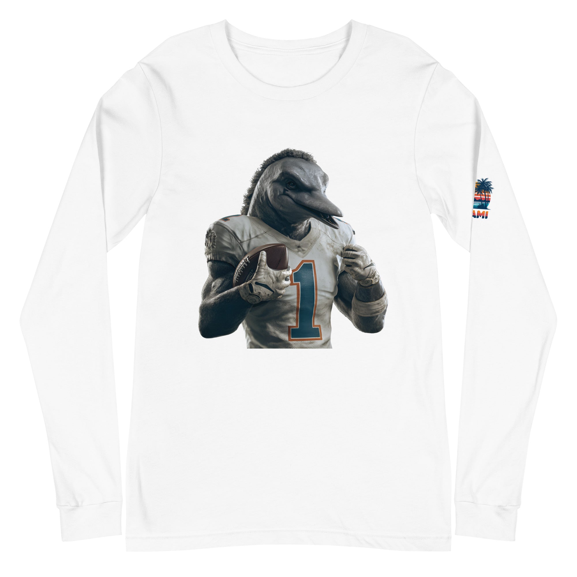 Dolphin 8 m Unisex Long Sleeve Tee White