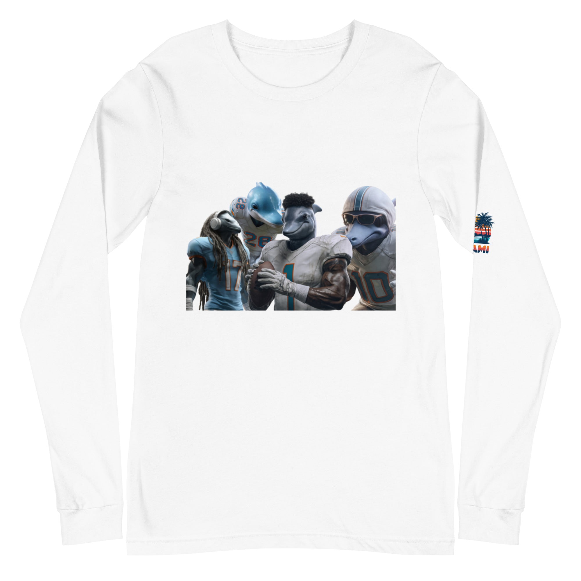 Dolphin 12 M Unisex Long Sleeve Tee White