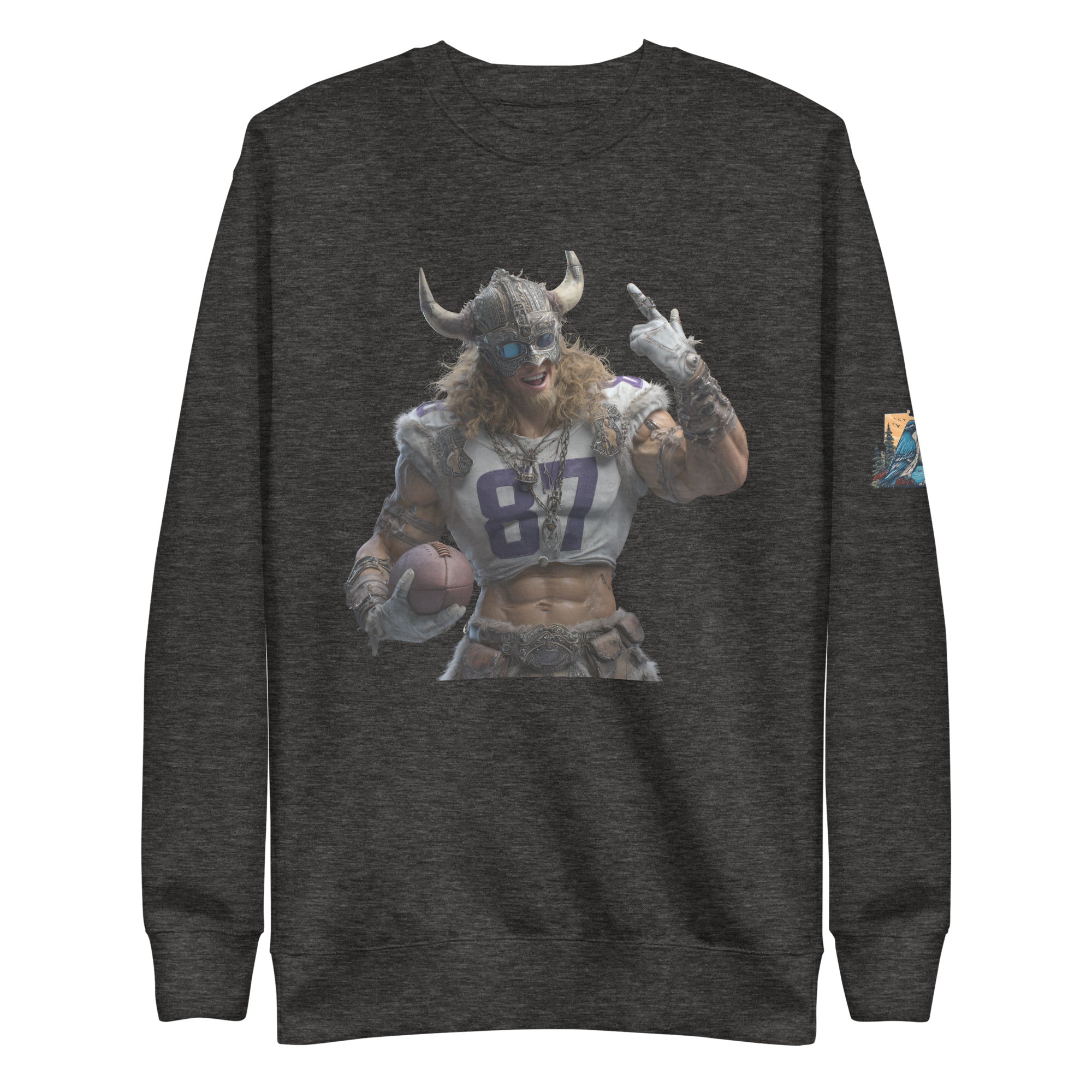 Viking 10 M Unisex Premium Sweatshirt Charcoal Heather