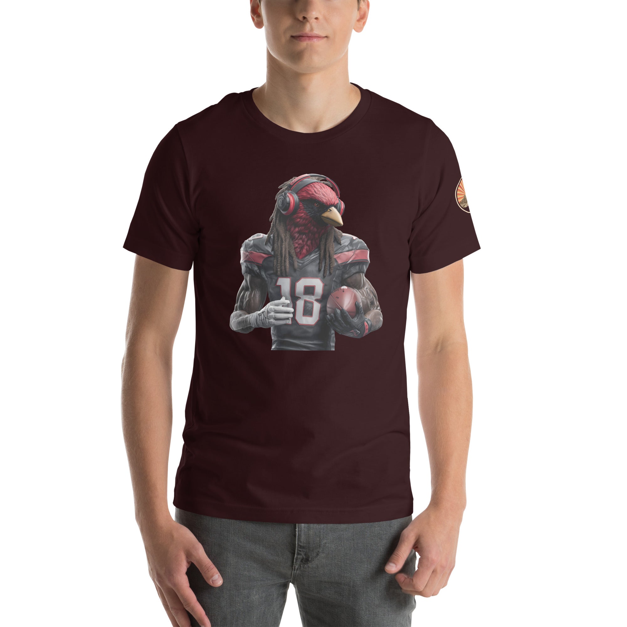 Cardinal 8 Men Unisex t-shirt Oxblood Black