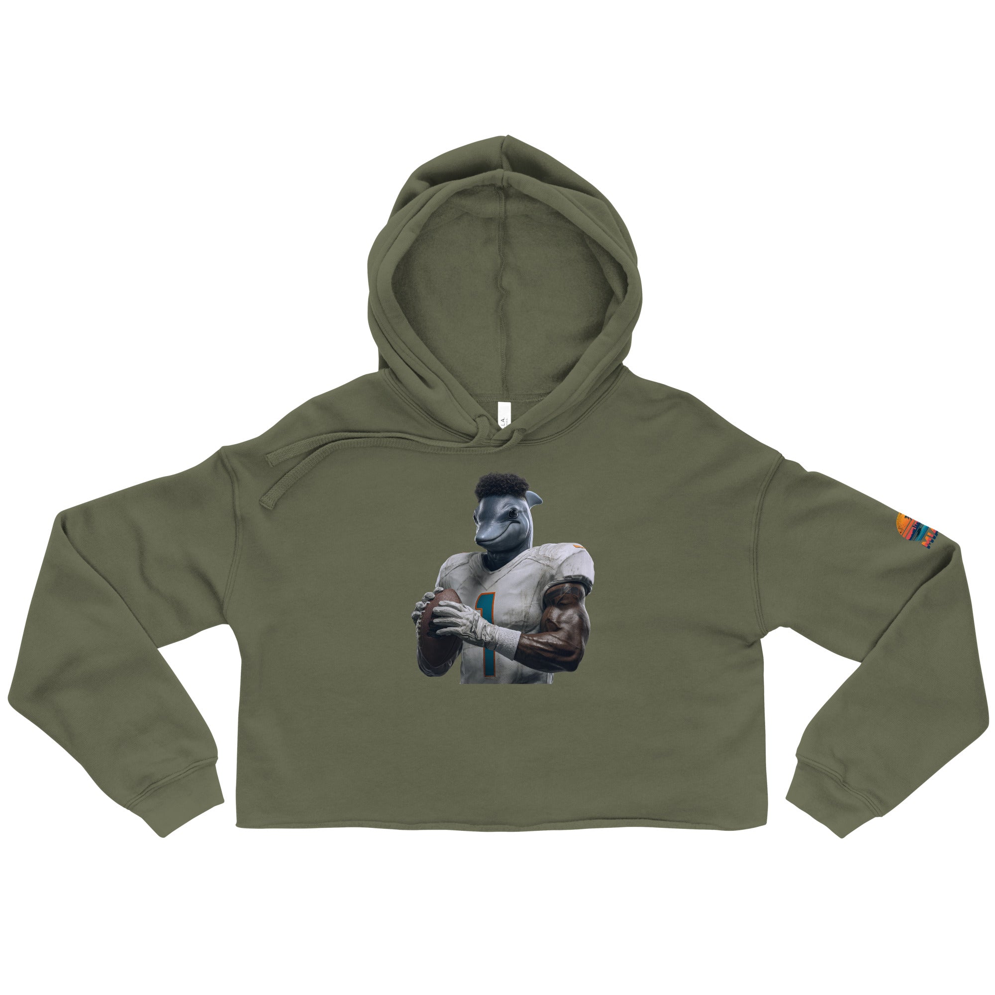 Dolphin 7 W Crop Hoodie Military Green