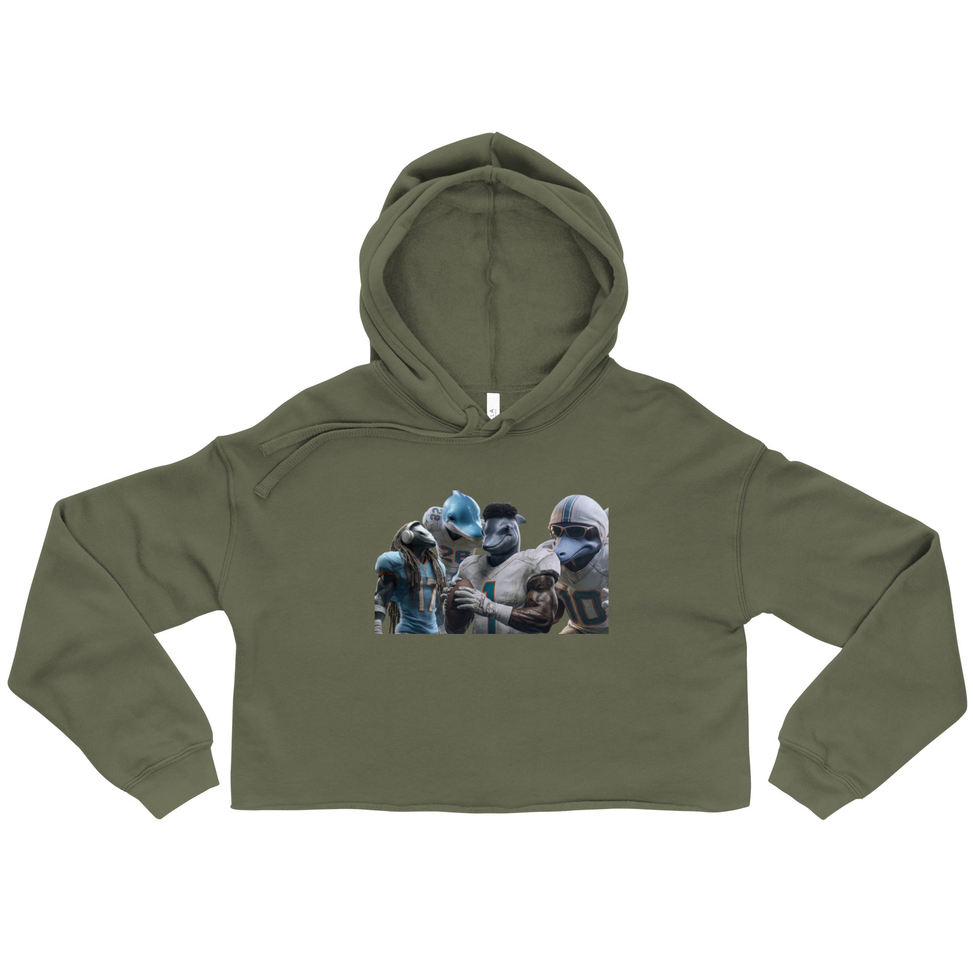 Dolphin 12 W Crop Hoodie Military Green