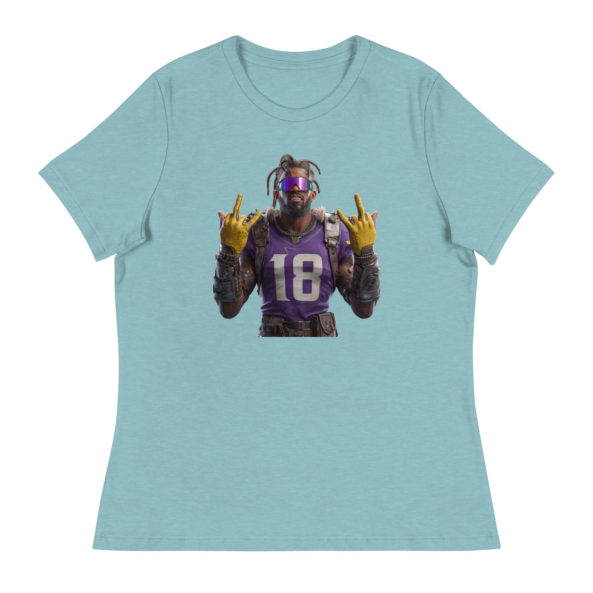 Viking 4 W Women's Relaxed T-Shirt Heather Blue Lagoon