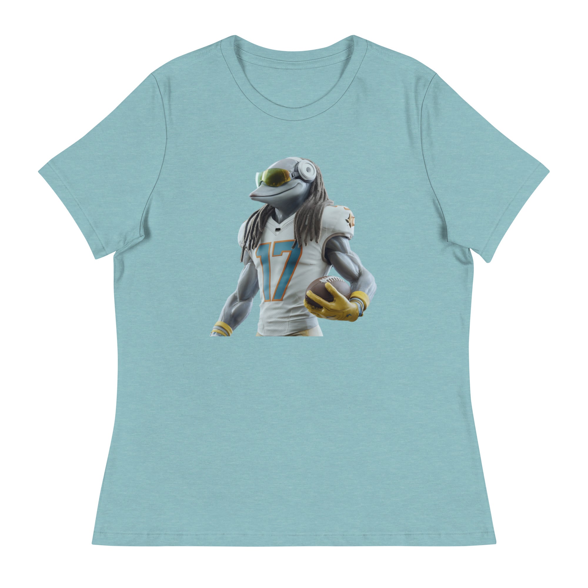 Dolphin 5 W Women's Relaxed T-Shirt Heather Blue Lagoon