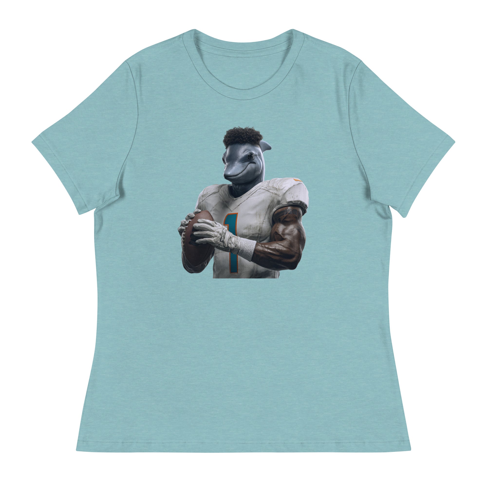 Dolphin 7 W Women's Relaxed T-Shirt Heather Blue Lagoon