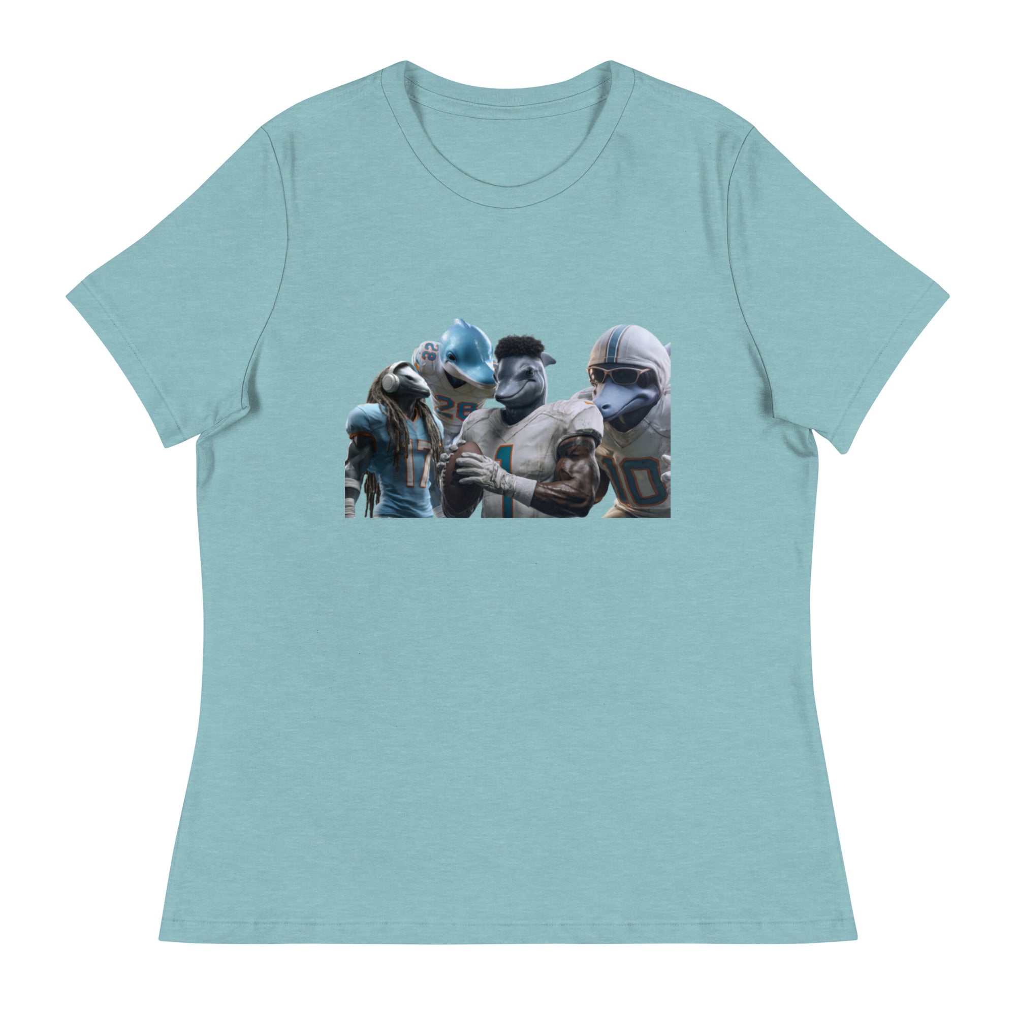 Dolphin 12 W Women's Relaxed T-Shirt Heather Blue Lagoon