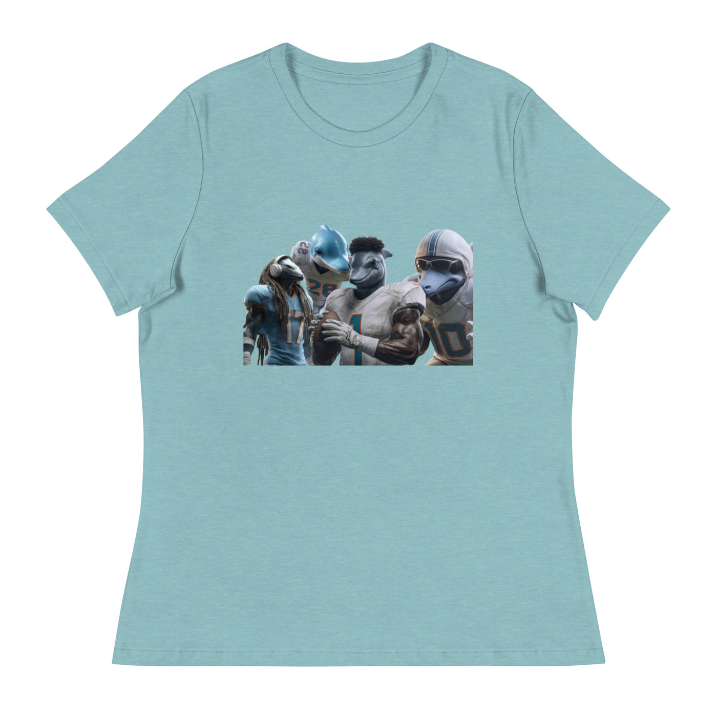Dolphin 12 W Women's Relaxed T-Shirt Heather Blue Lagoon