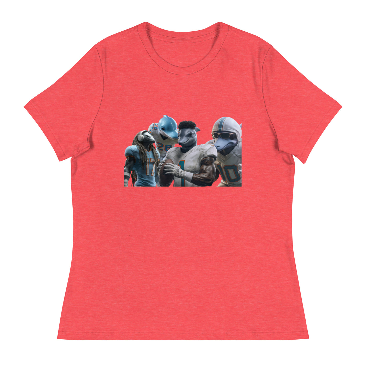 Dolphin 12 W Women's Relaxed T-Shirt Heather Red