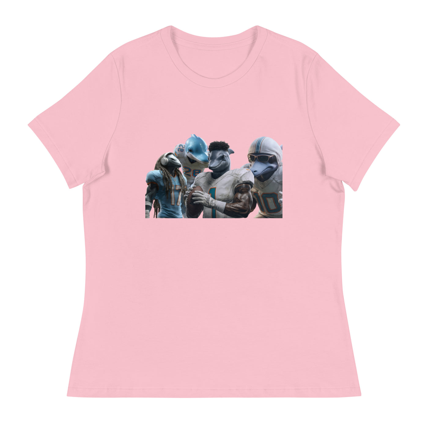 Dolphin 12 W Women's Relaxed T-Shirt Pink