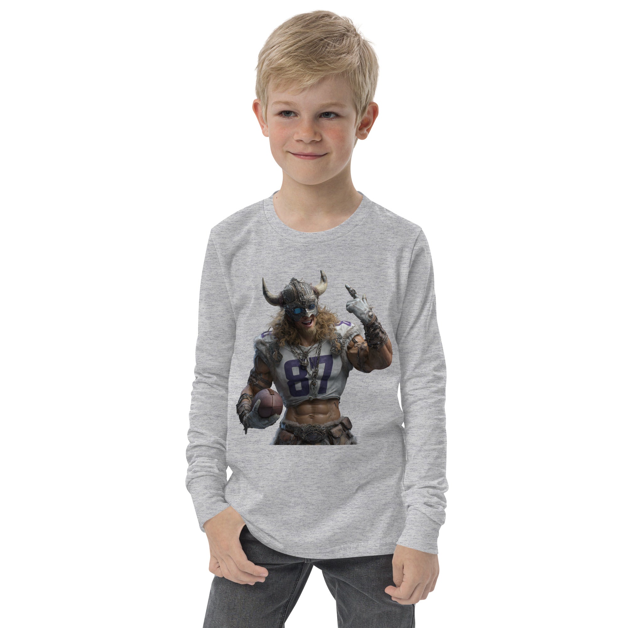 Viking 10 K Youth long sleeve tee Athletic Heather
