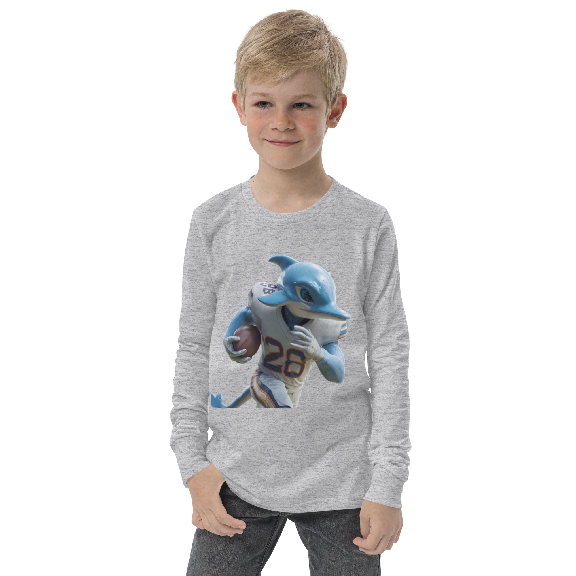 Dolphin 1 K Youth long sleeve tee Athletic Heather