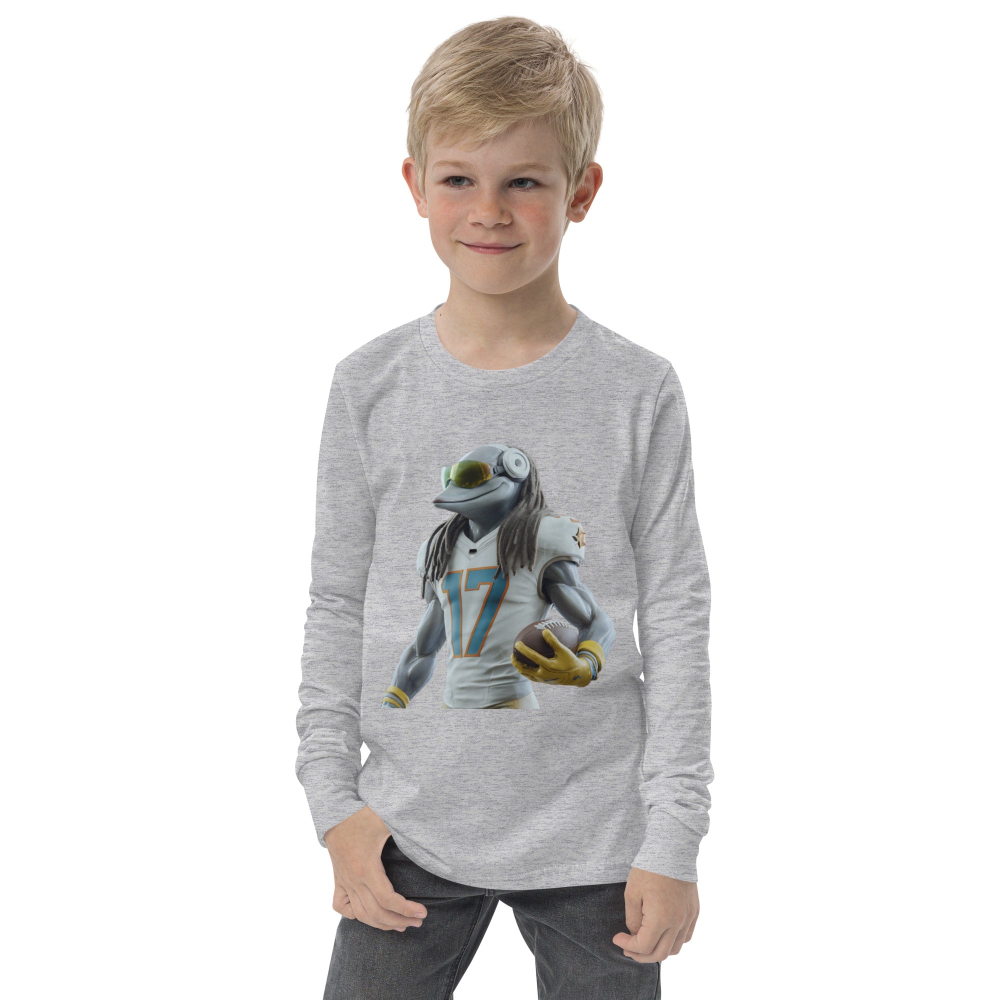 Dolphin 5 K Youth long sleeve tee Athletic Heather