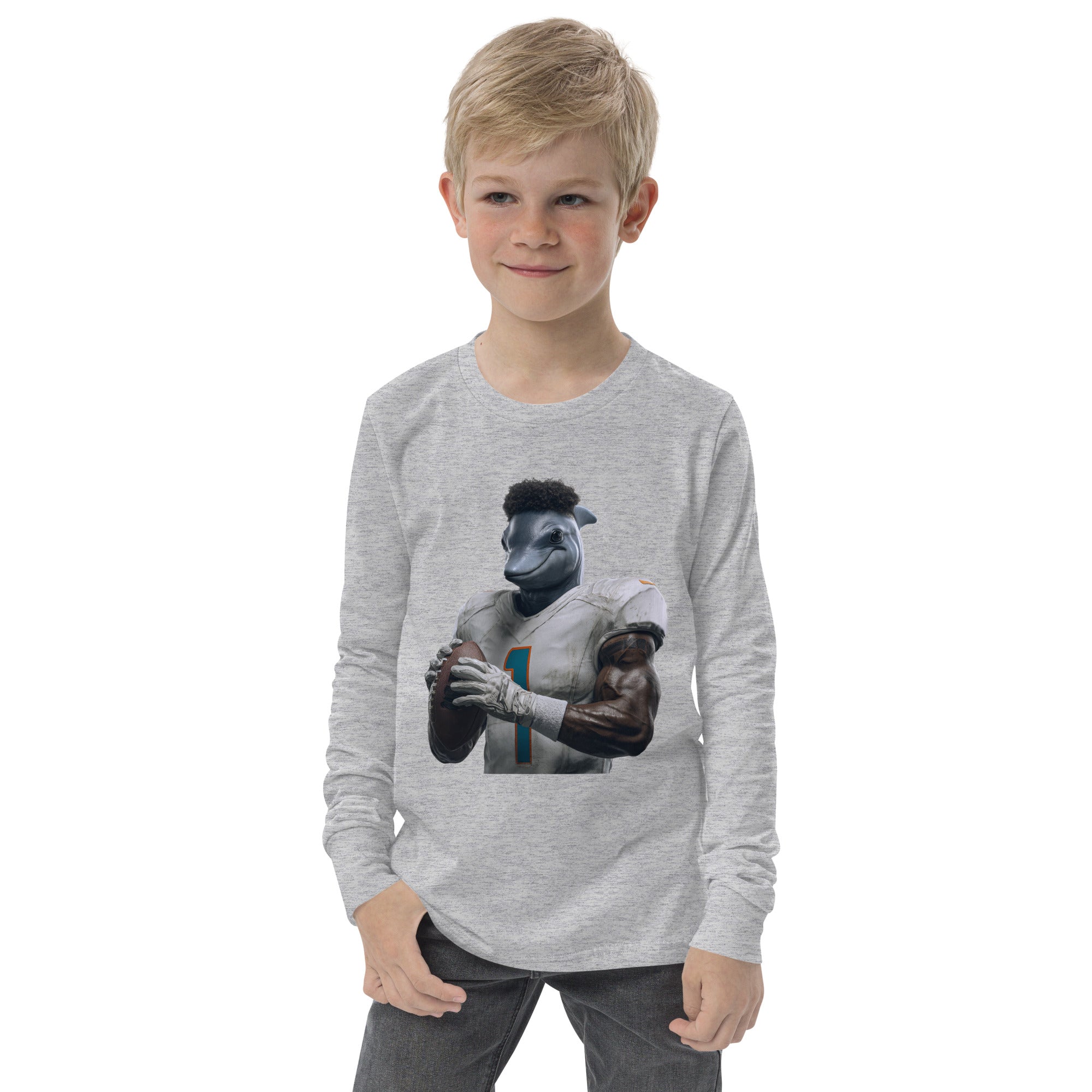 Dolphin 7 K Youth long sleeve tee Athletic Heather