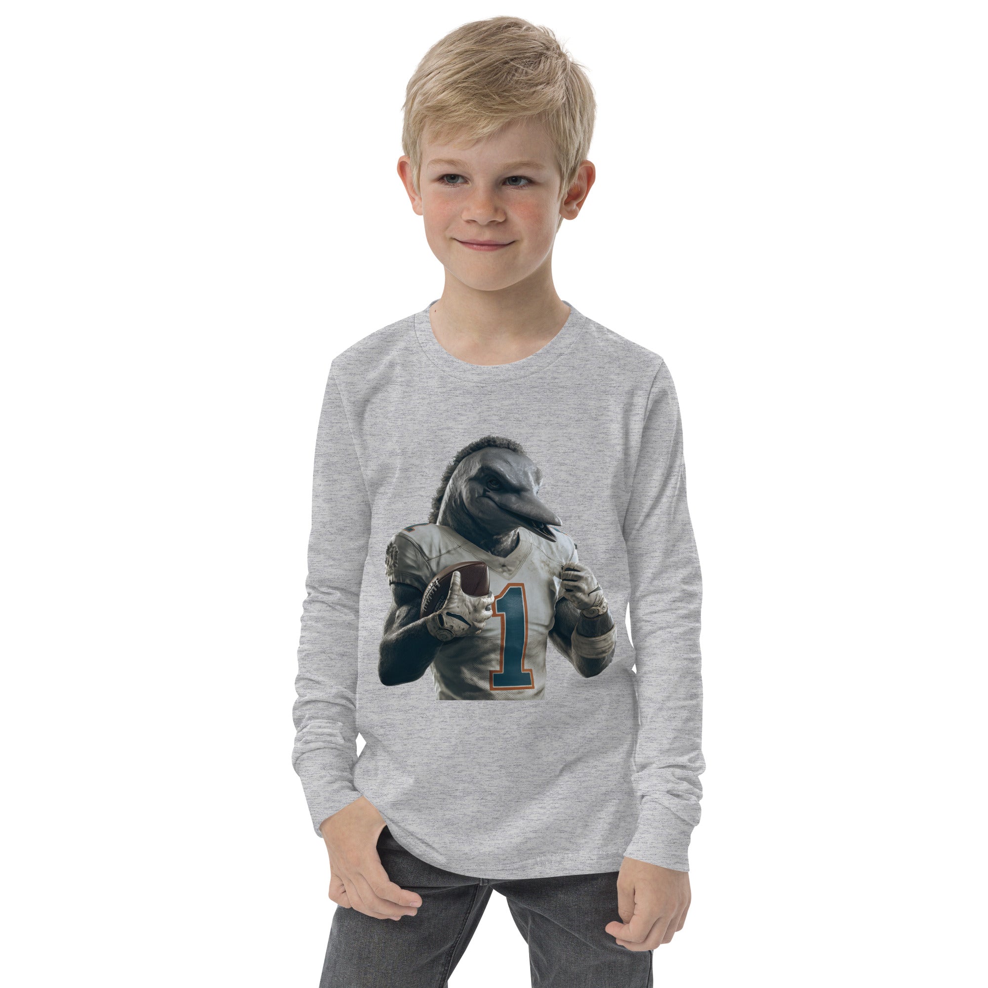 Dolphin 8 K Youth long sleeve tee Athletic Heather