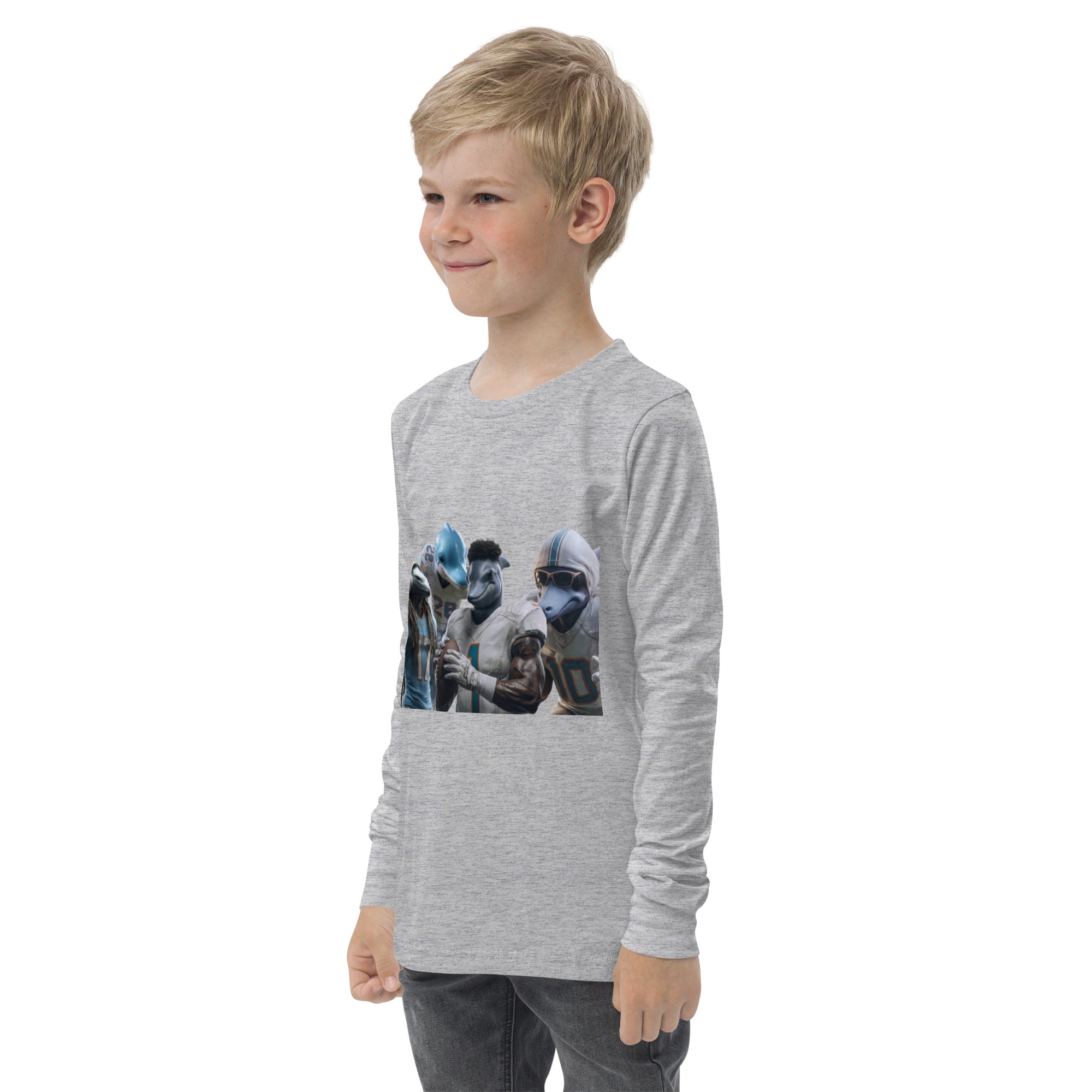 Dolphin 12 K Youth long sleeve tee Athletic Heather