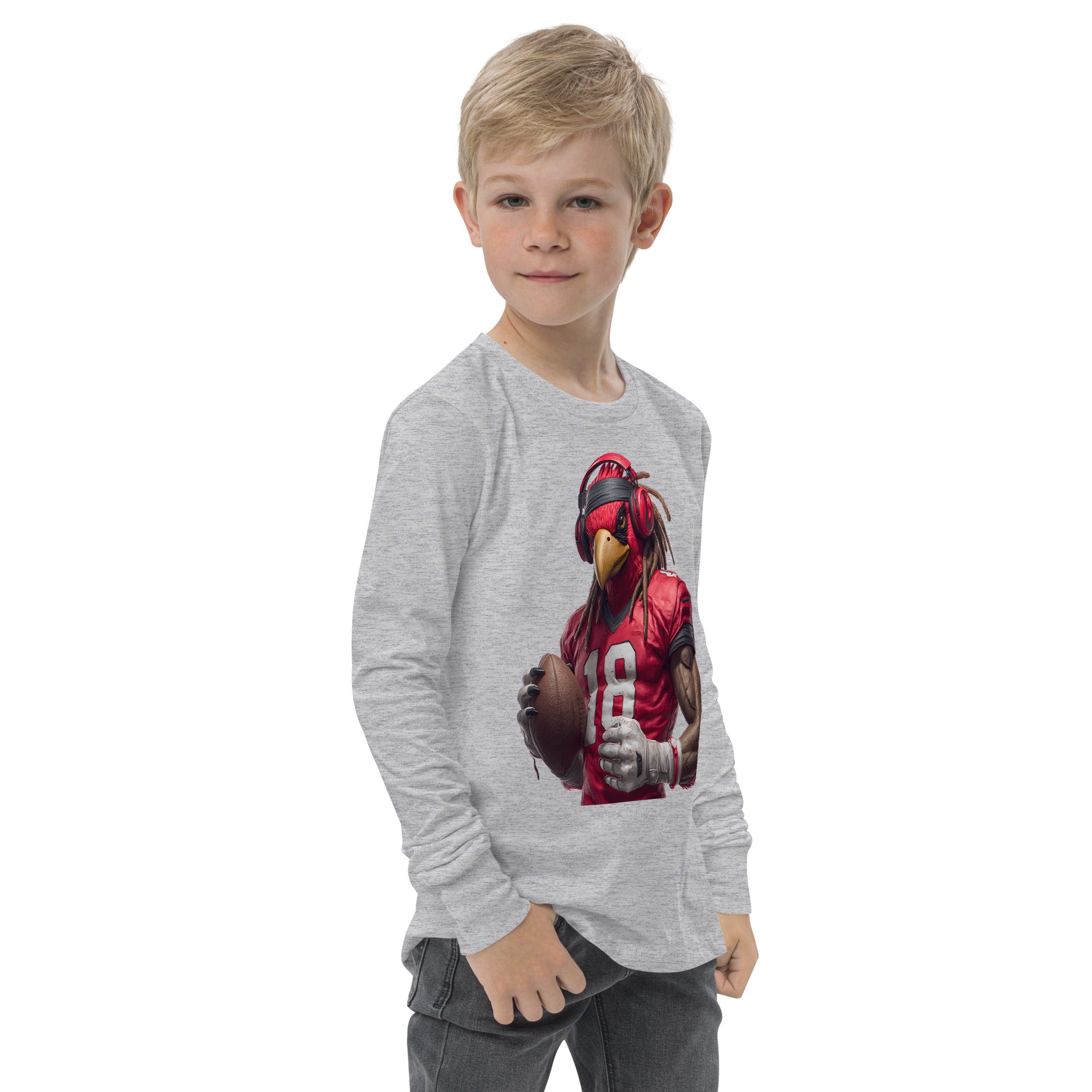 Cardinal 4 KidscYouth long sleeve tee Athletic Heather