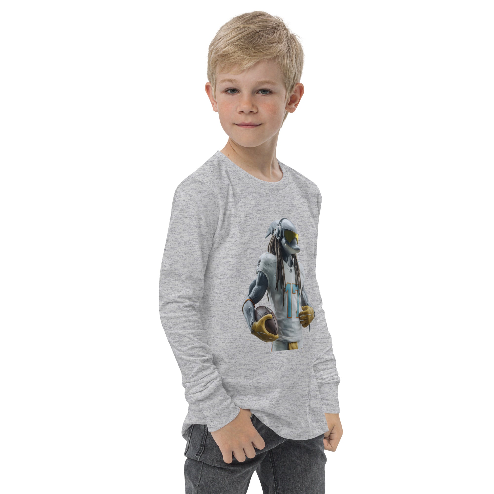 Dolphin 4 K Youth long sleeve tee