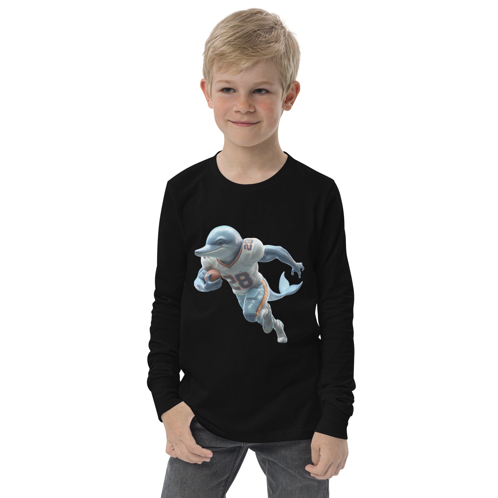 Dolphin 2 K Youth long sleeve tee Black