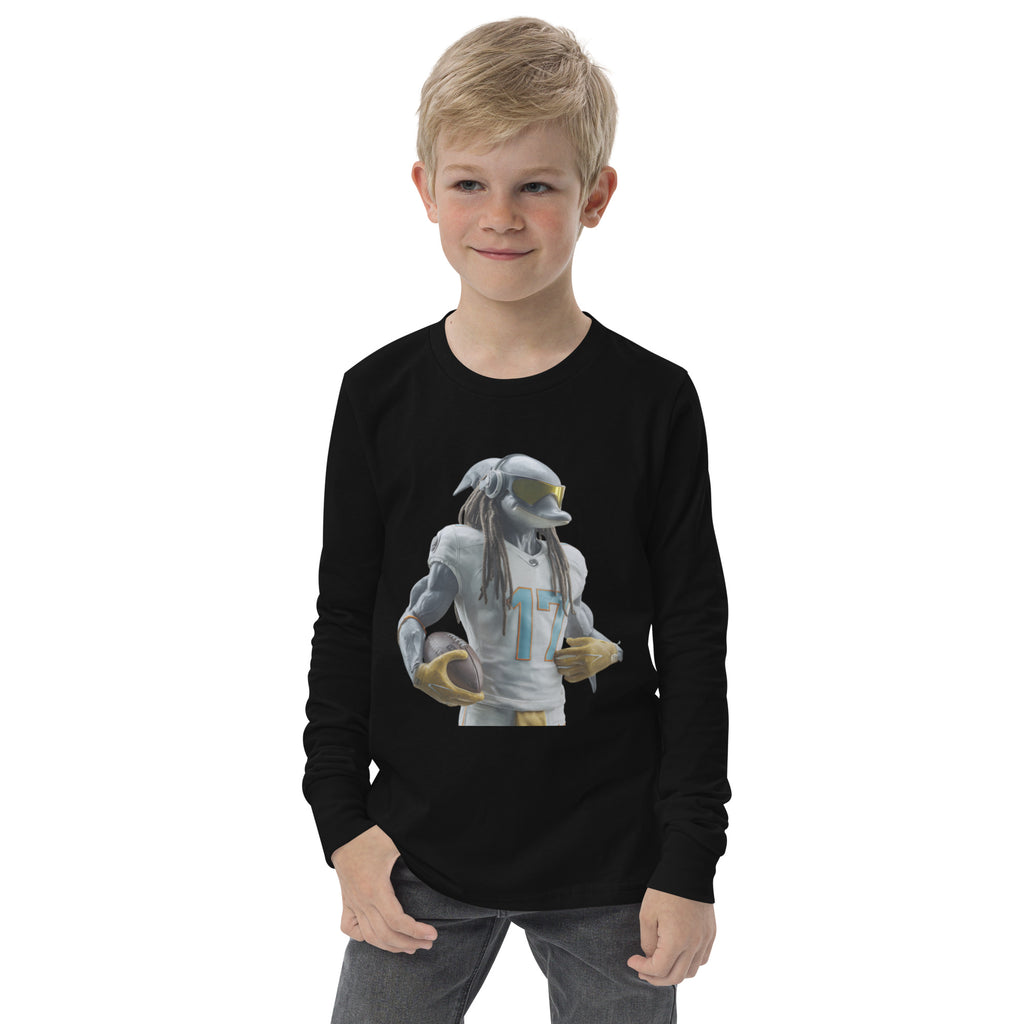 Dolphin 4 K Youth long sleeve tee Black