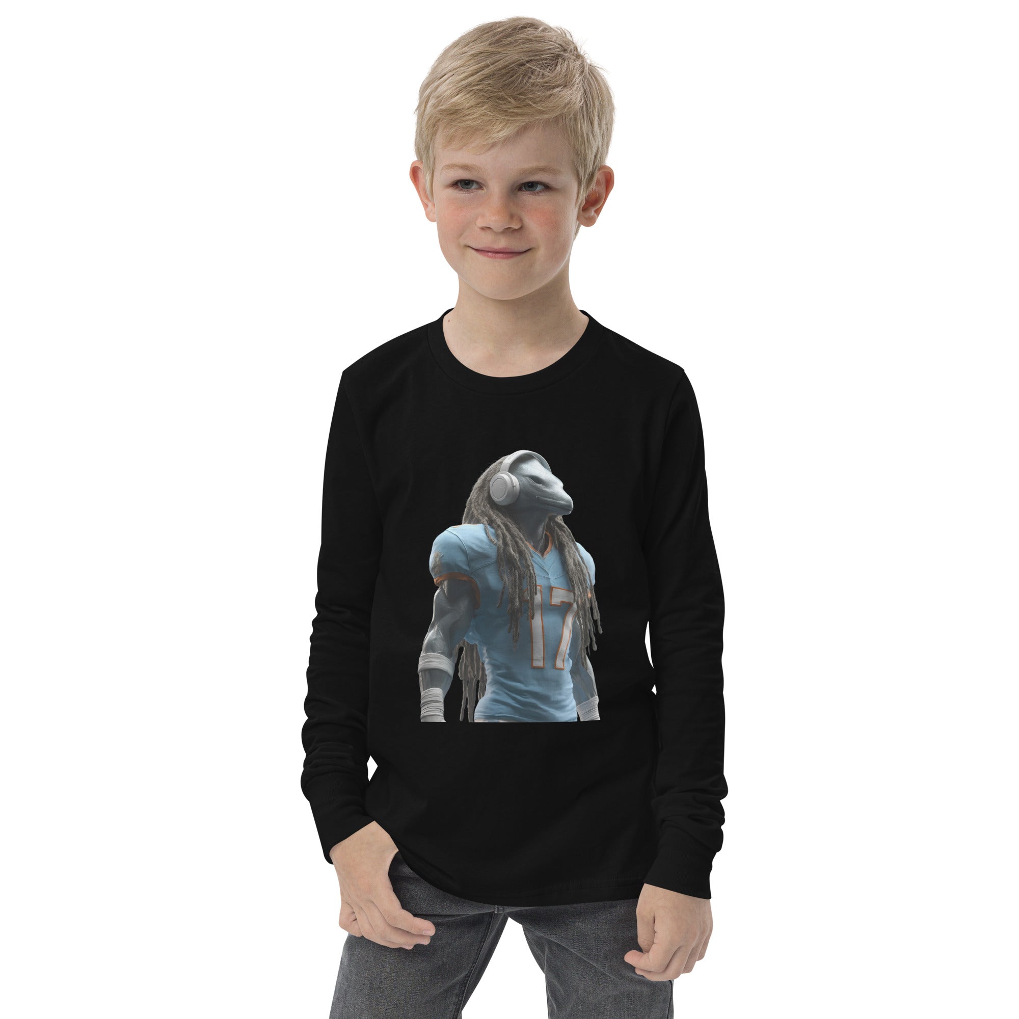 Dolphin 6 K Youth long sleeve tee Black