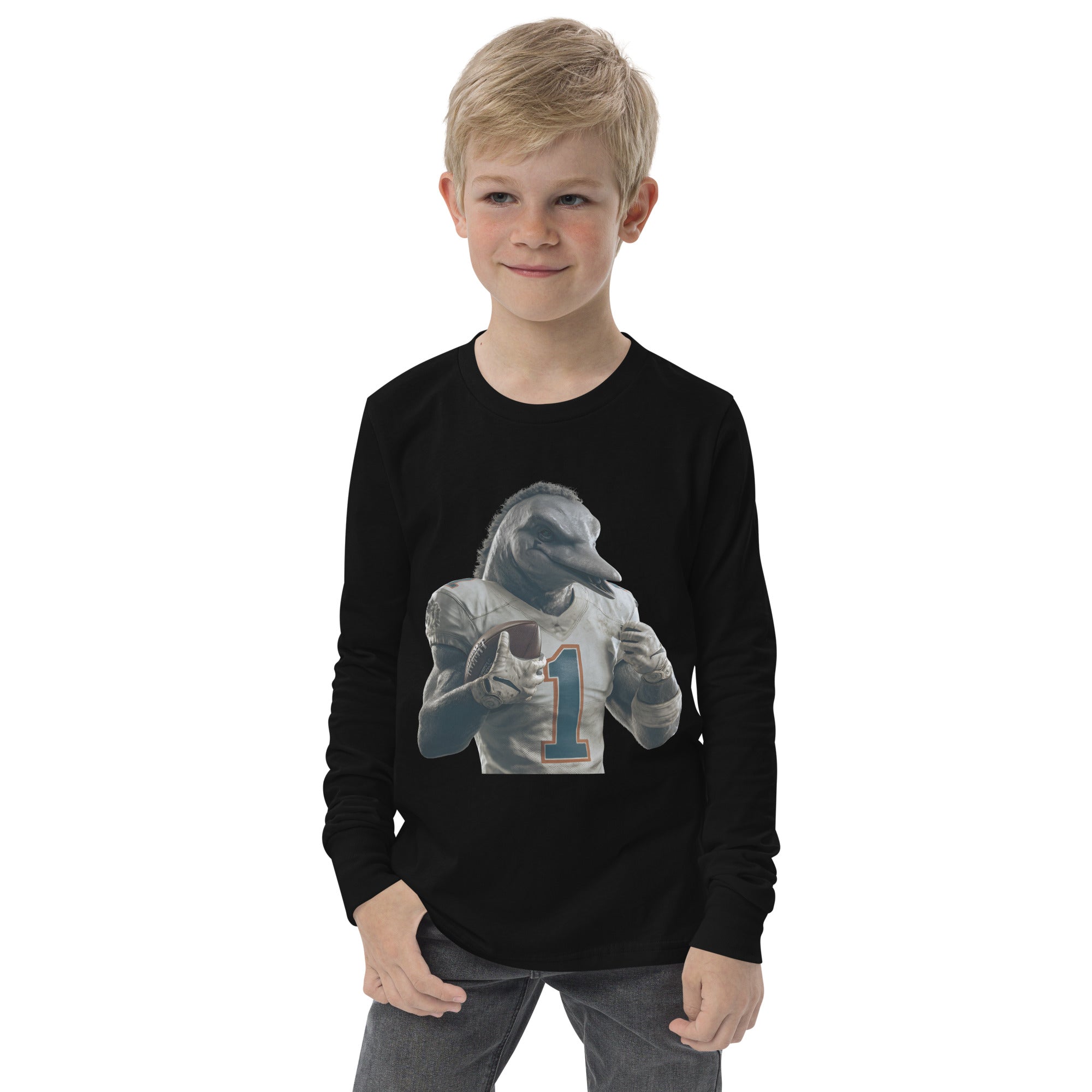 Dolphin 8 K Youth long sleeve tee Black