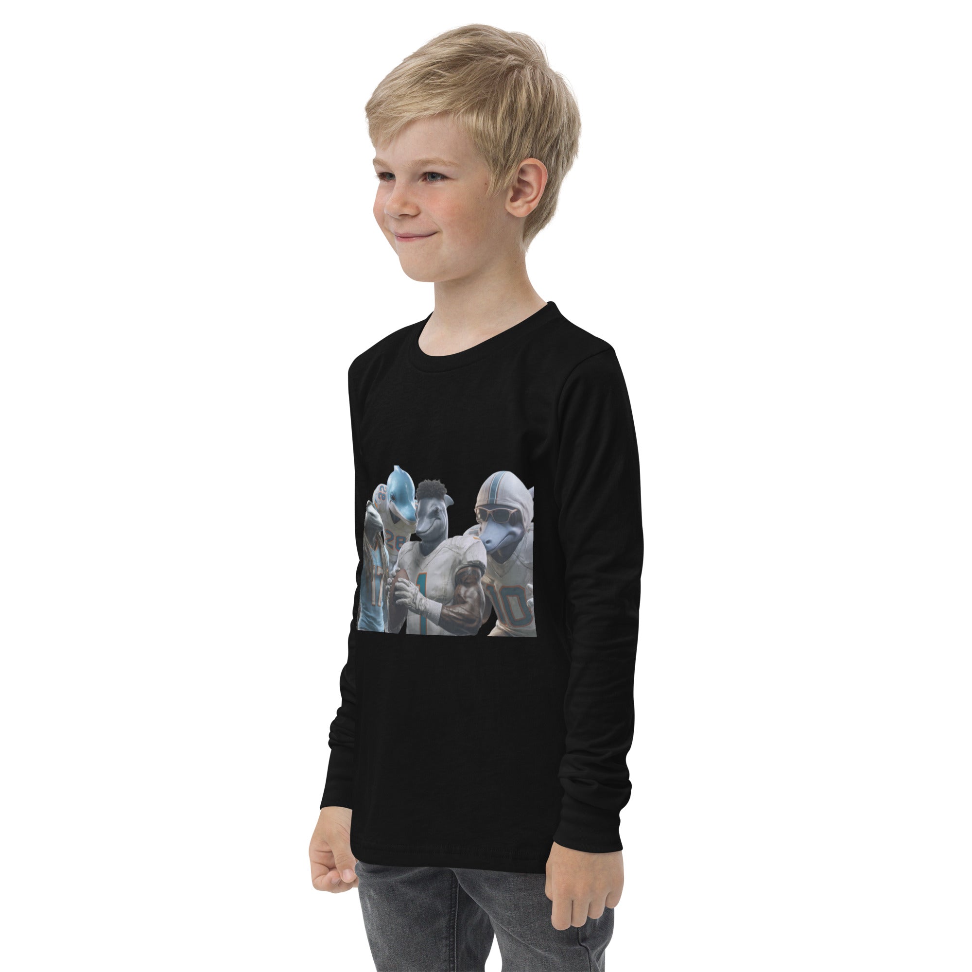 Dolphin 12 K Youth long sleeve tee Black