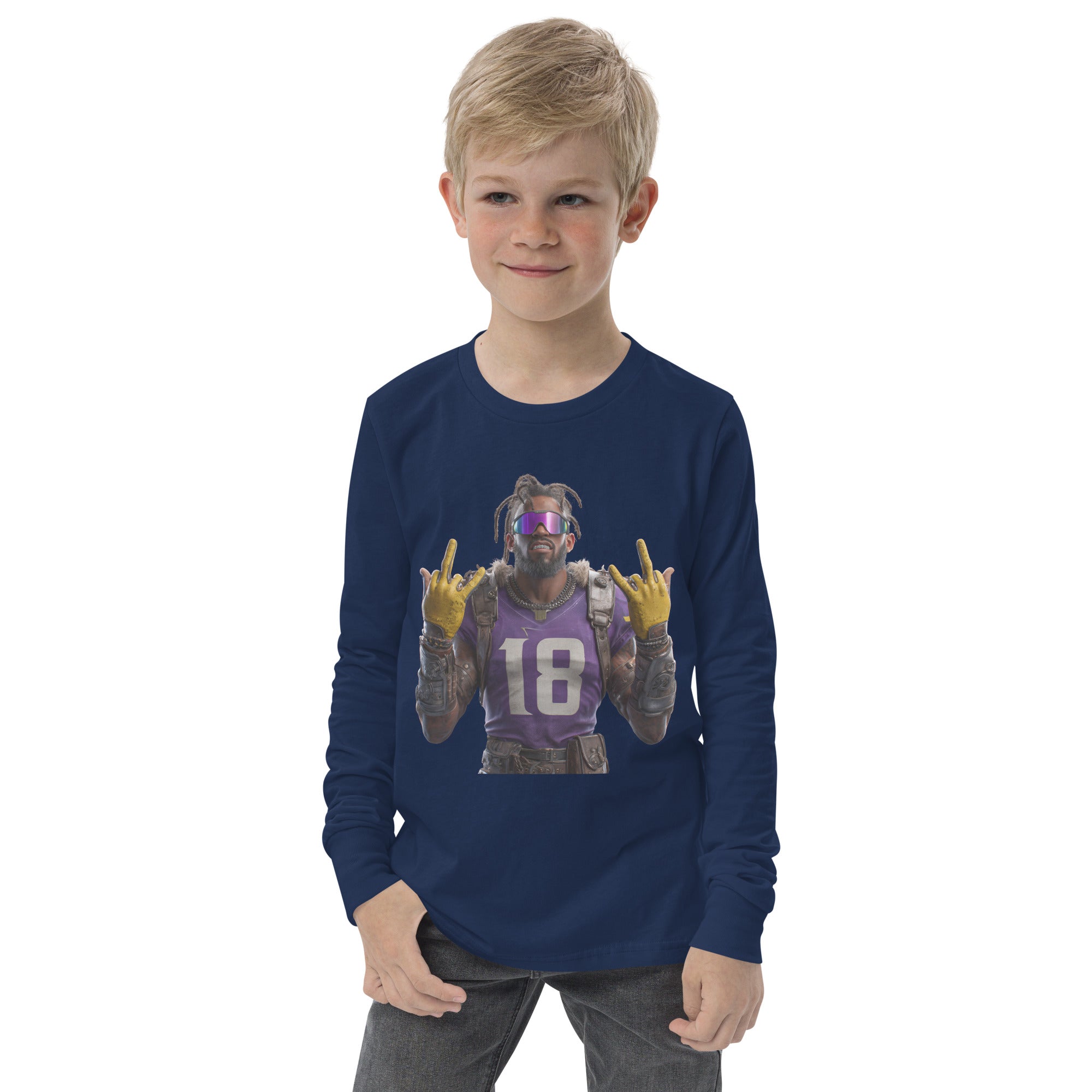 Viking 4 K Youth long sleeve tee Navy