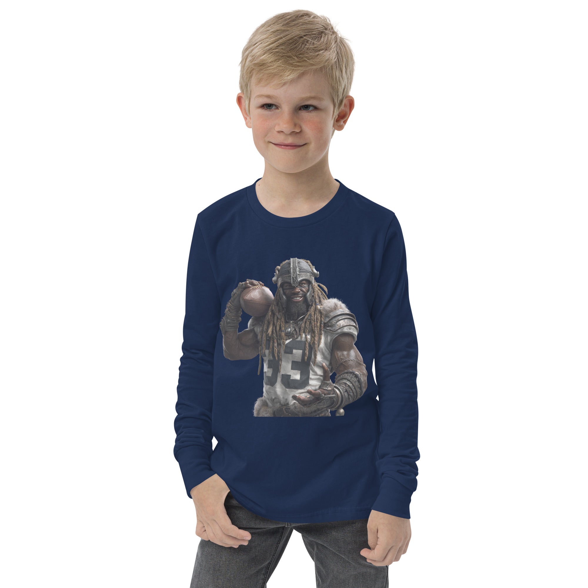Viking 9 K Youth long sleeve tee Navy
