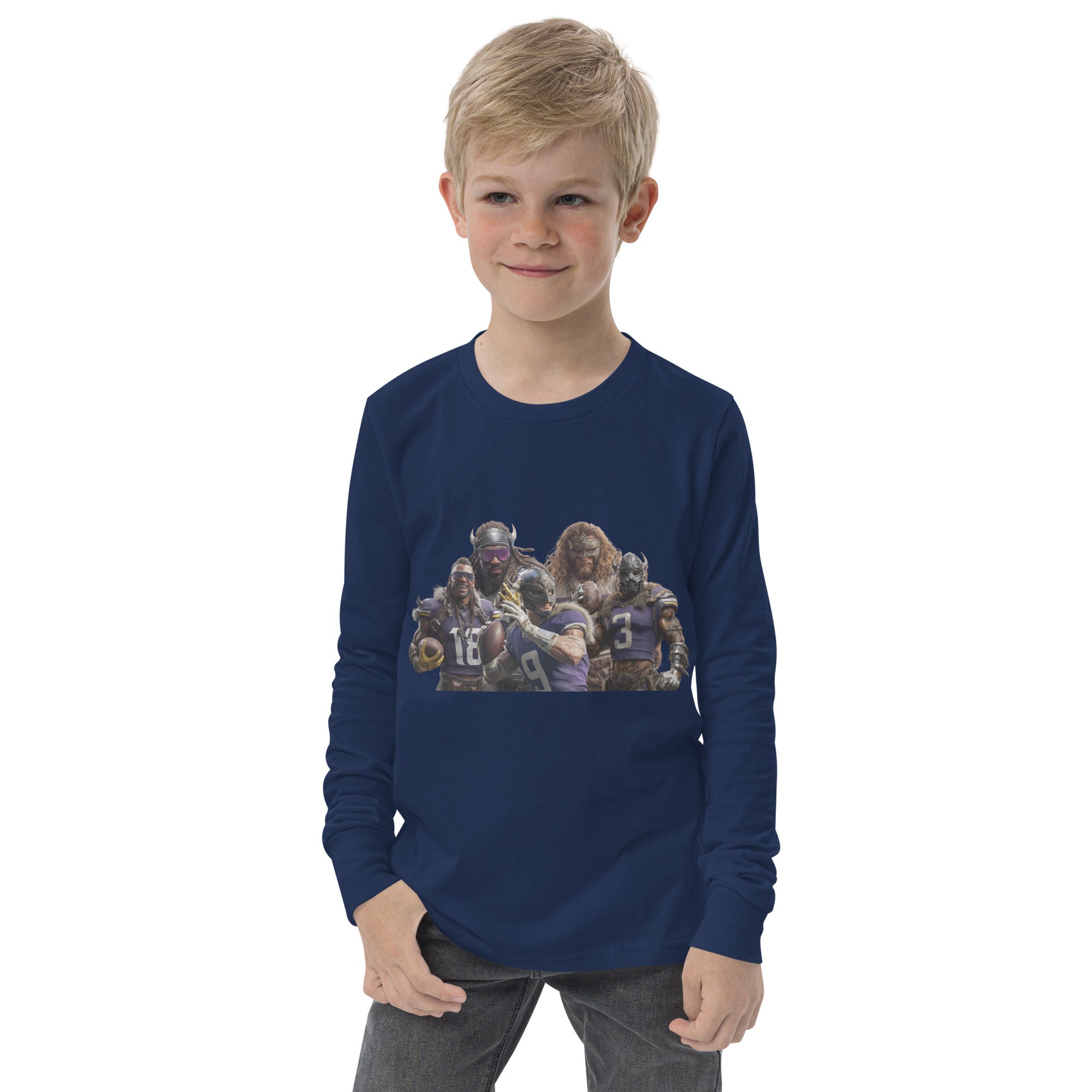 Viking 11 K Youth long sleeve tee Navy