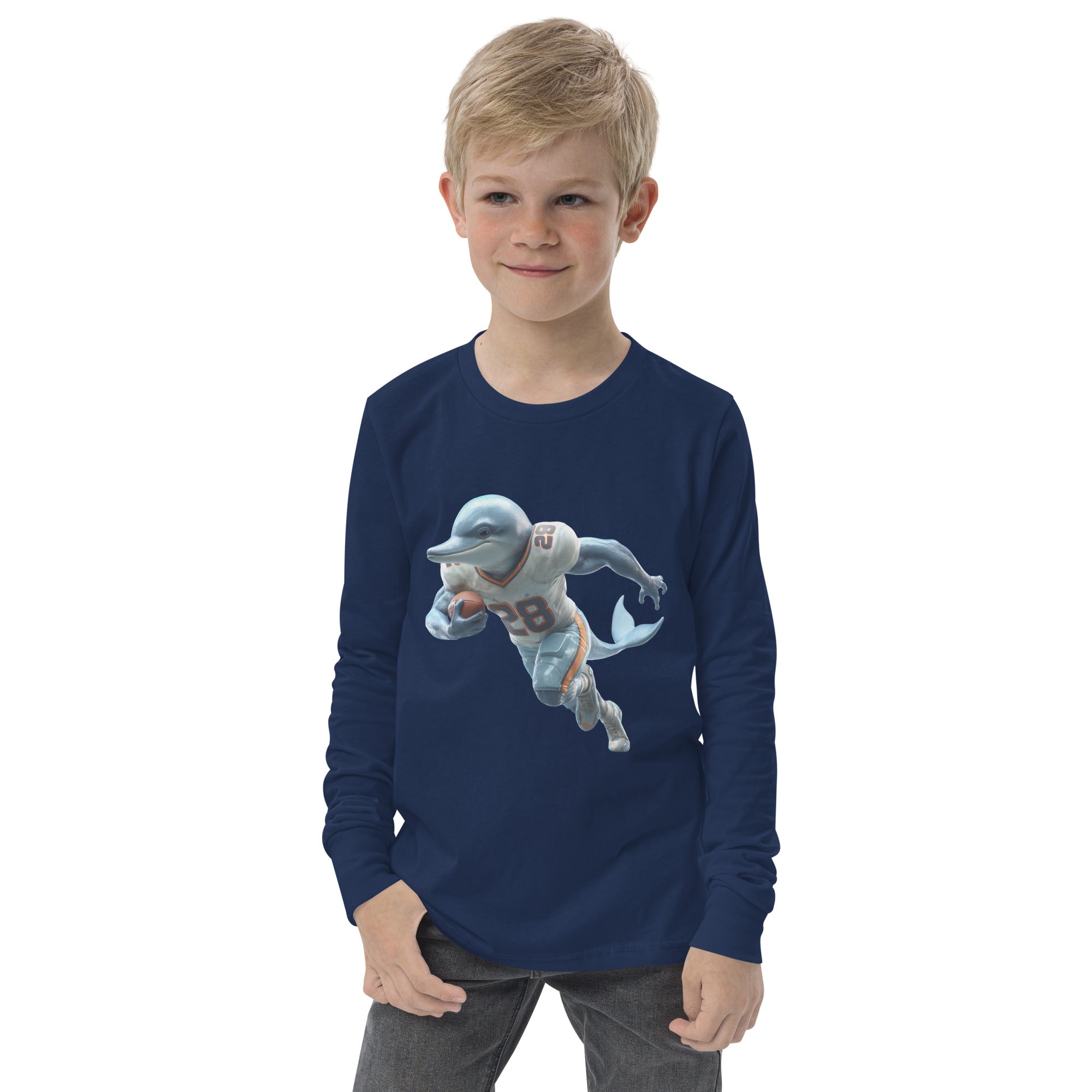 Dolphin 2 K Youth long sleeve tee Navy