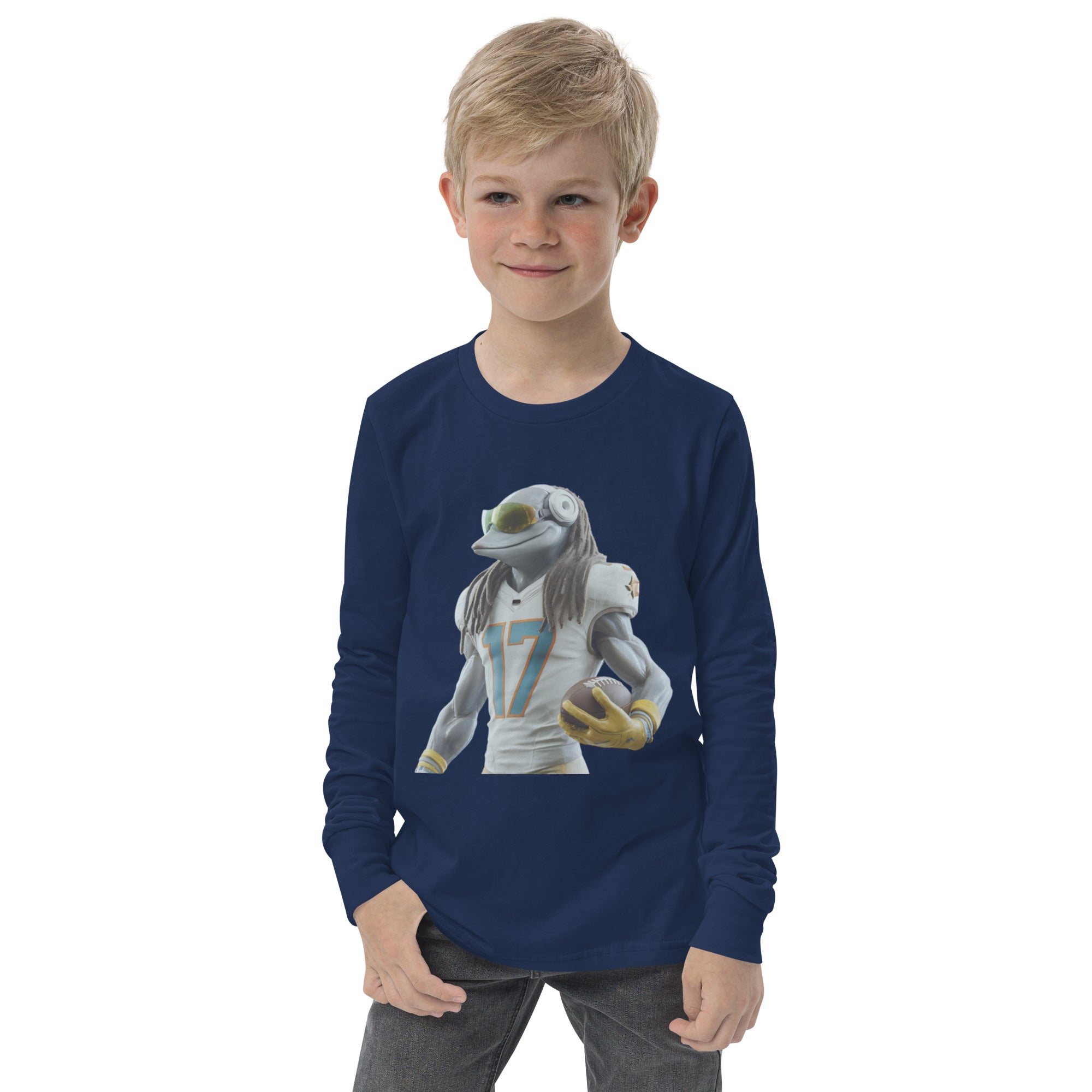 Dolphin 5 K Youth long sleeve tee Navy