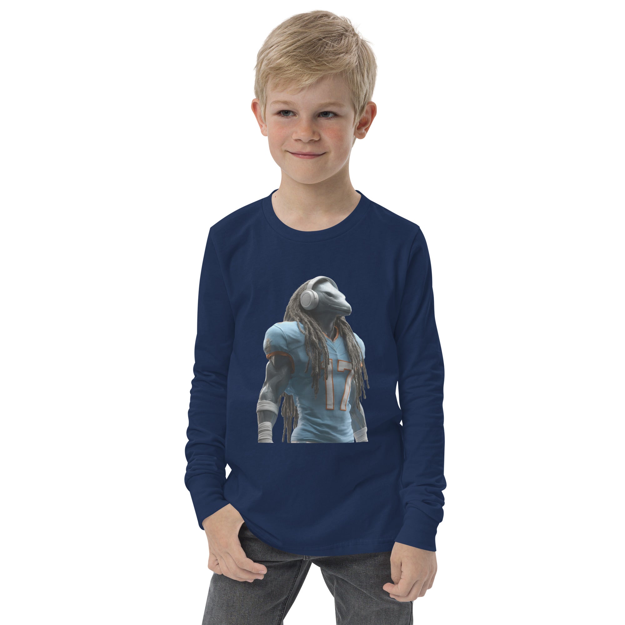 Dolphin 6 K Youth long sleeve tee Navy