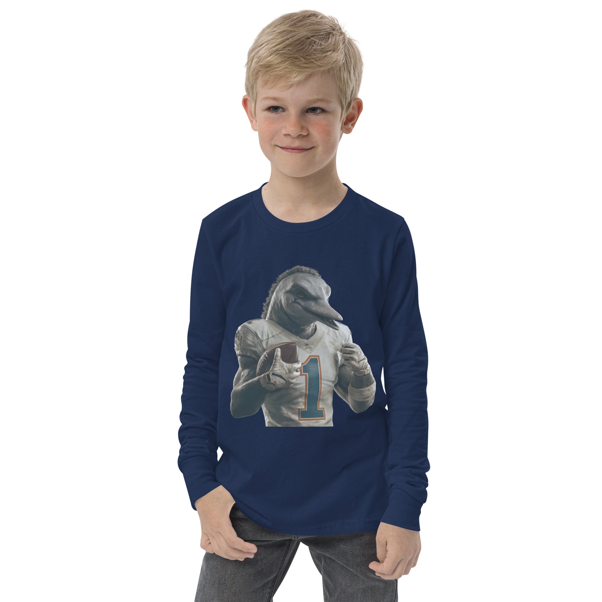 Dolphin 8 K Youth long sleeve tee Navy