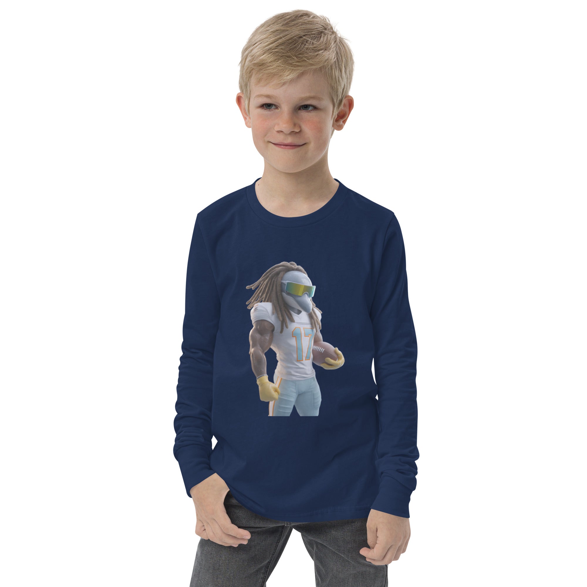 Dolphin 11 K Youth long sleeve tee Navy