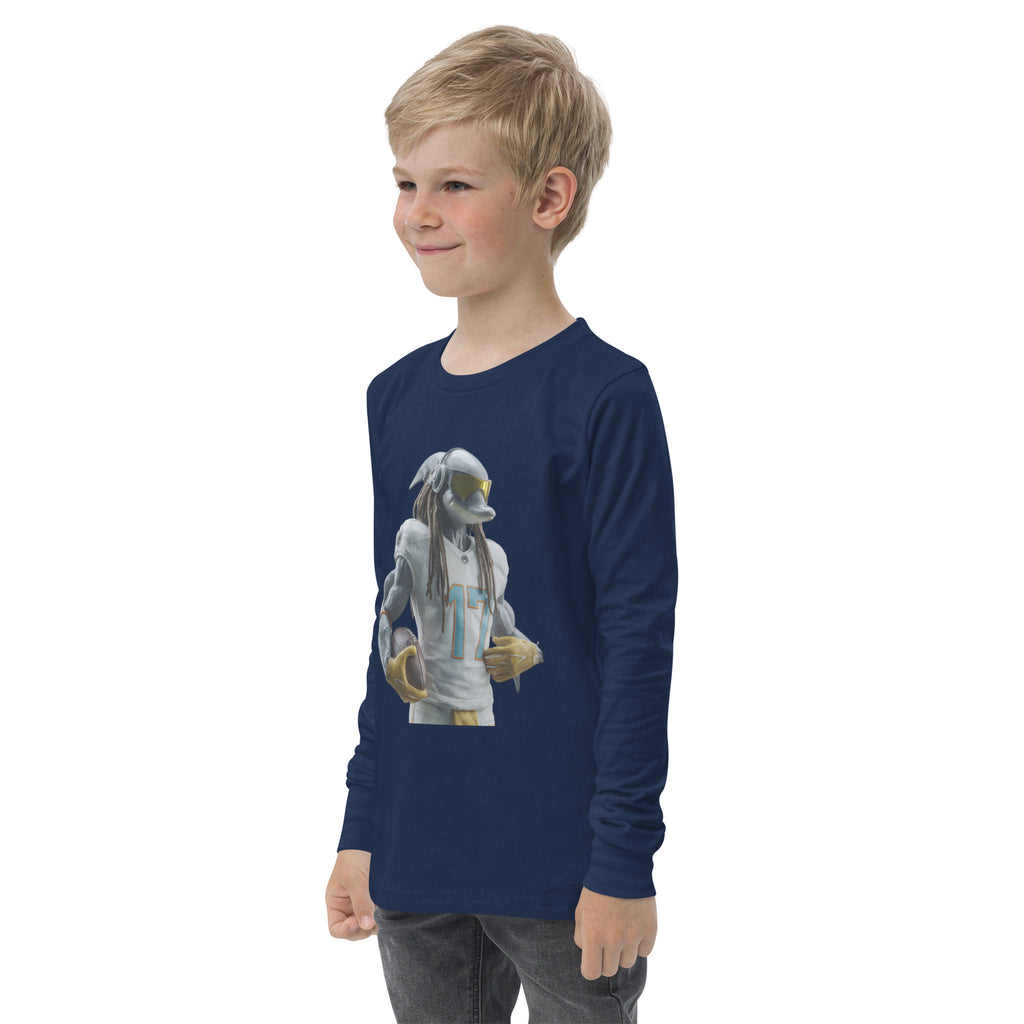 Dolphin 4 K Youth long sleeve tee