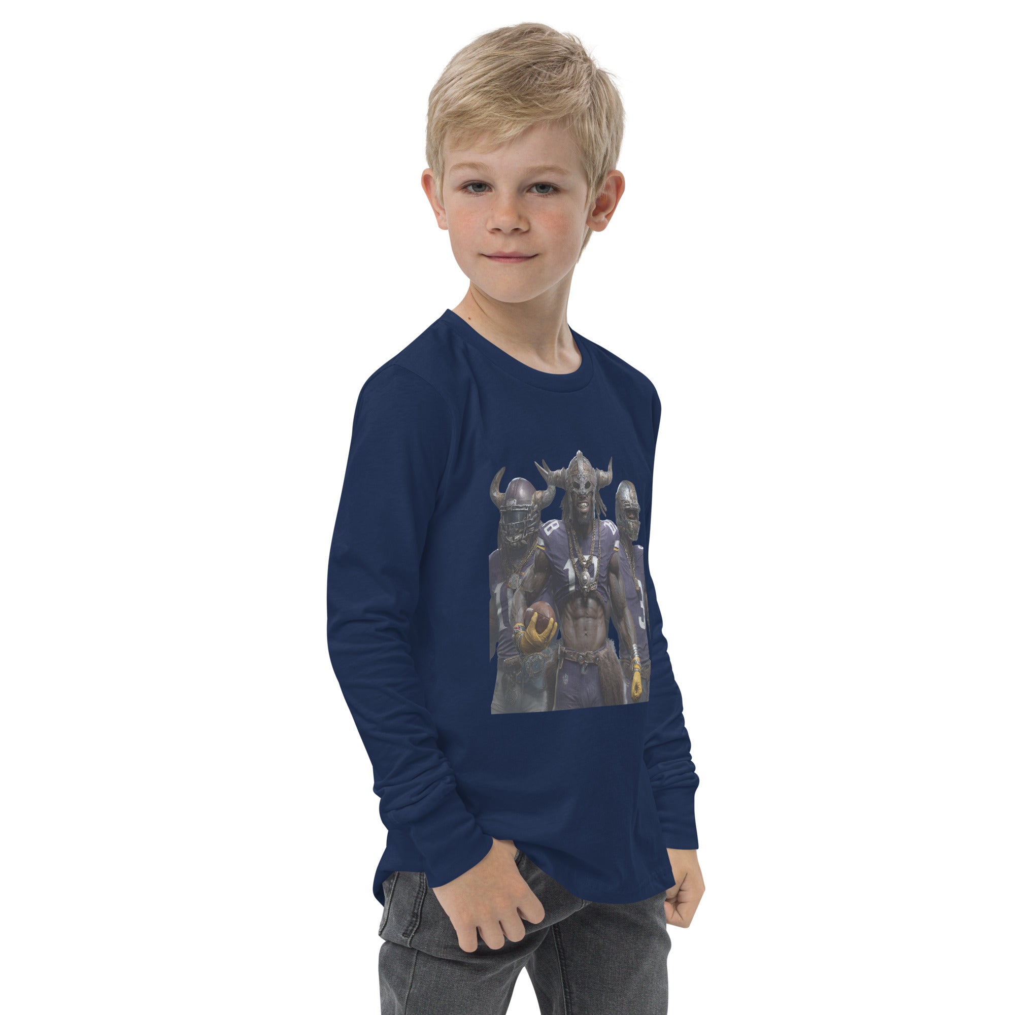 Viking 5 K Youth long sleeve tee Navy