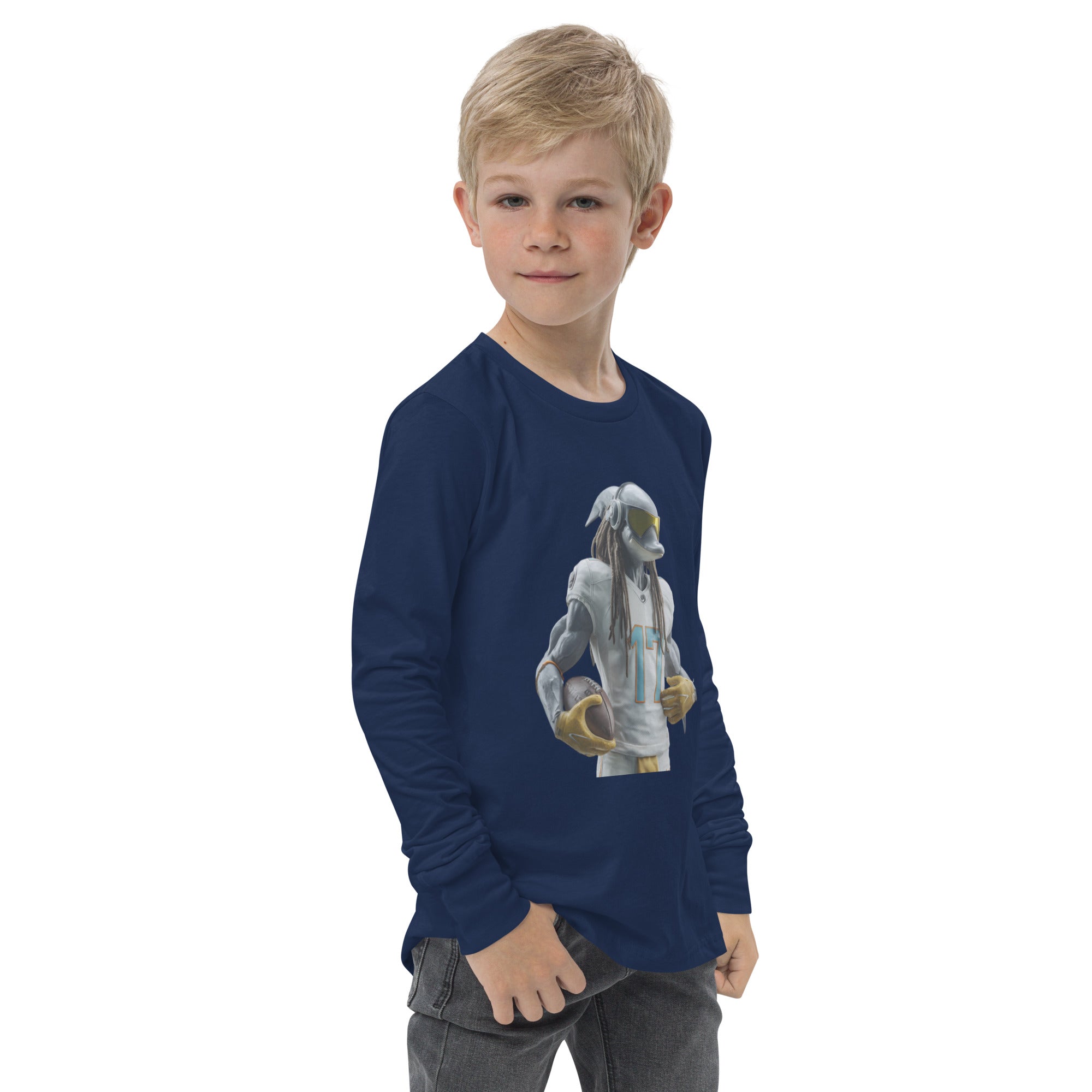 Dolphin 4 K Youth long sleeve tee