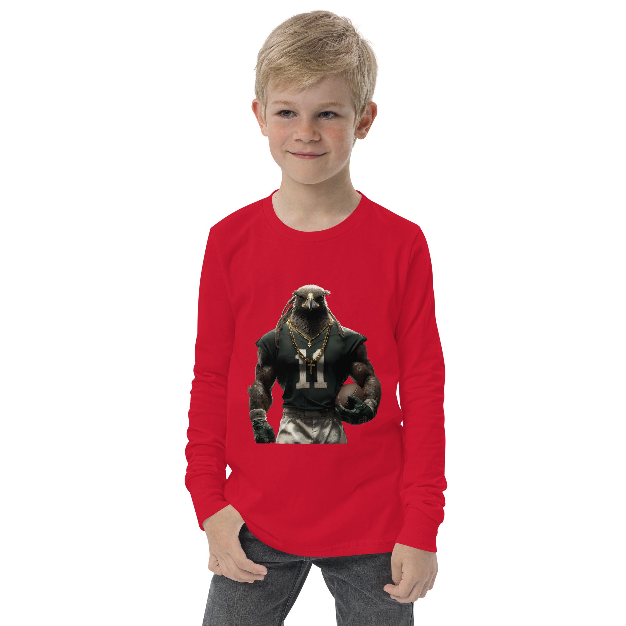 Eagle 9 K Youth long sleeve tee Red