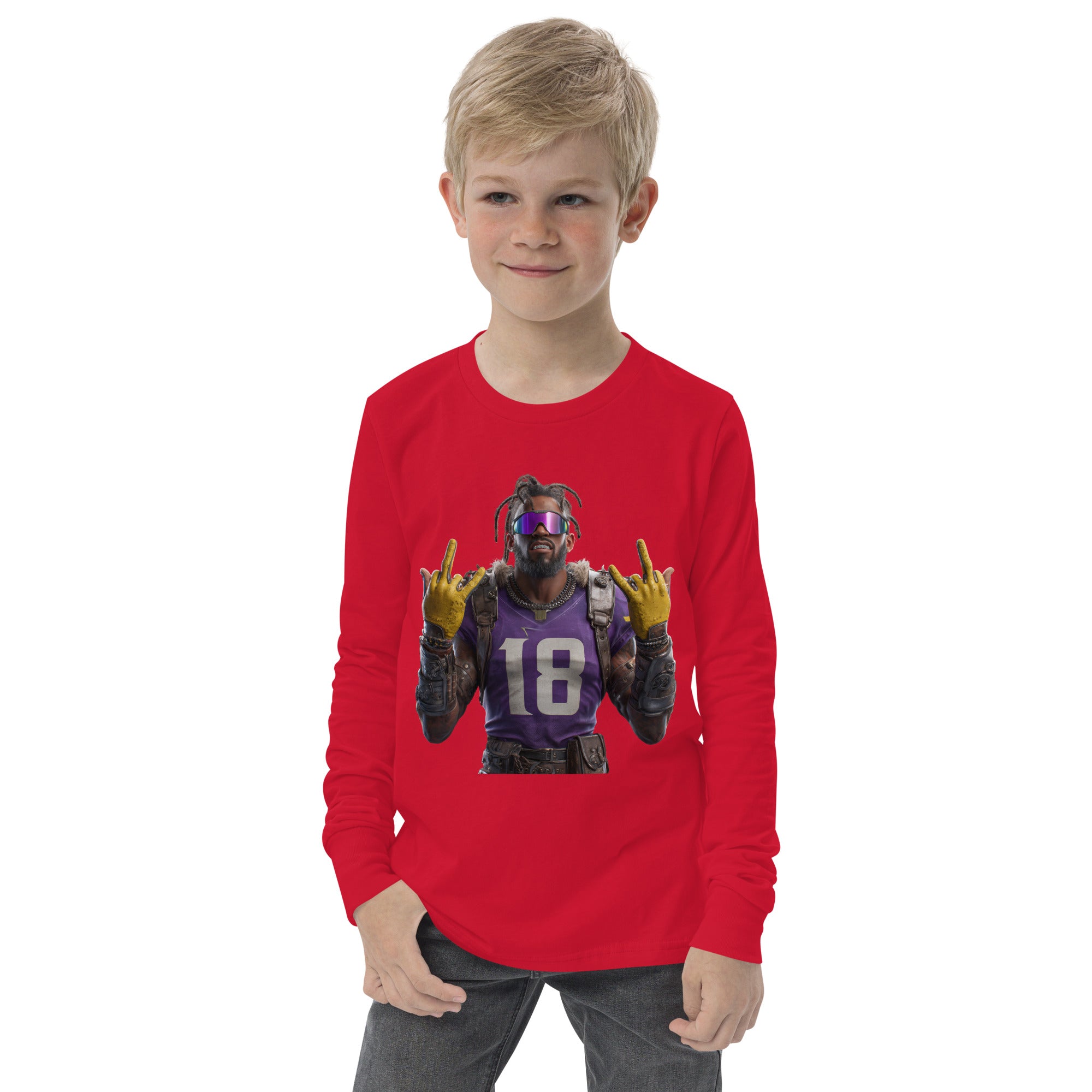 Viking 4 K Youth long sleeve tee Red