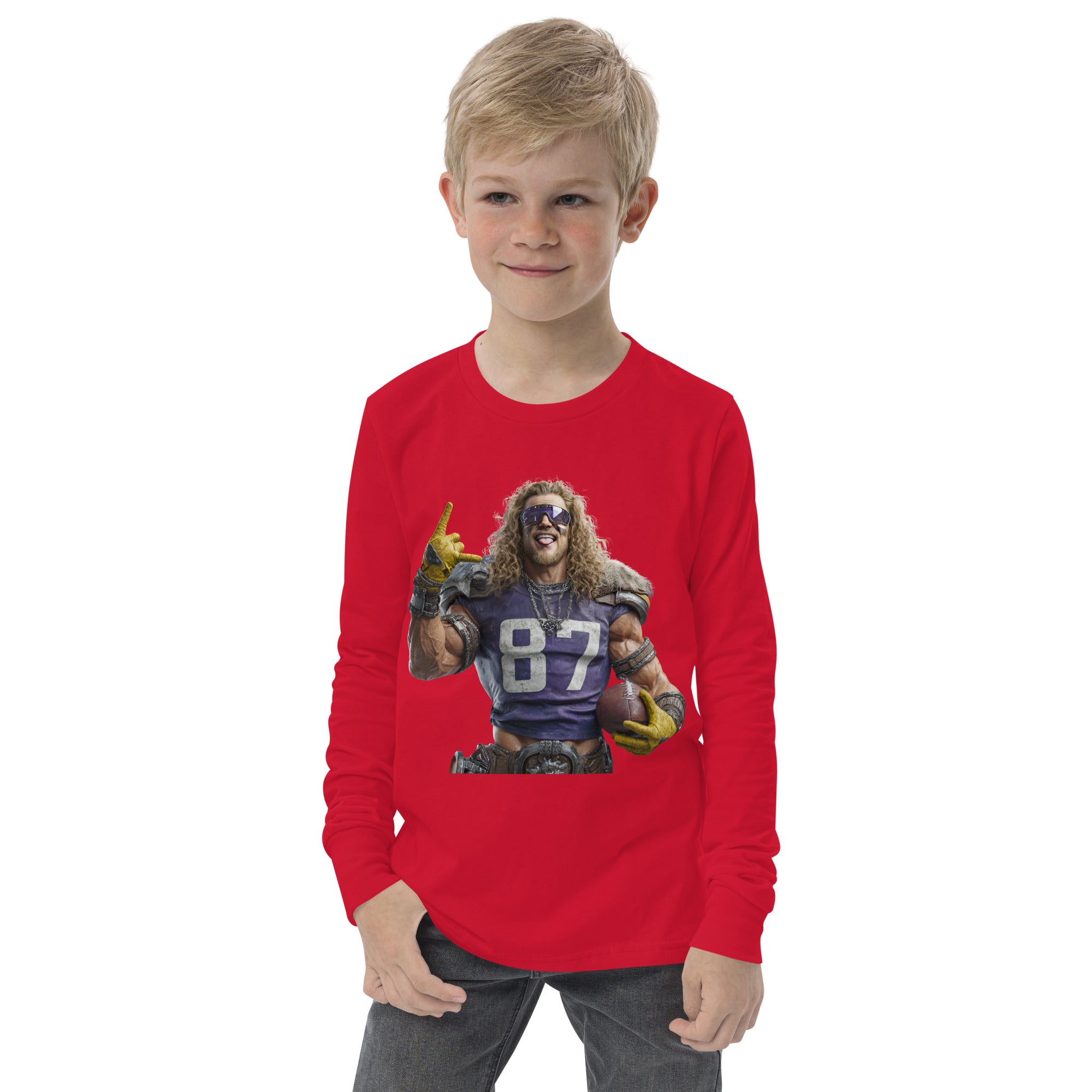 Viking 6 K Youth long sleeve tee Red