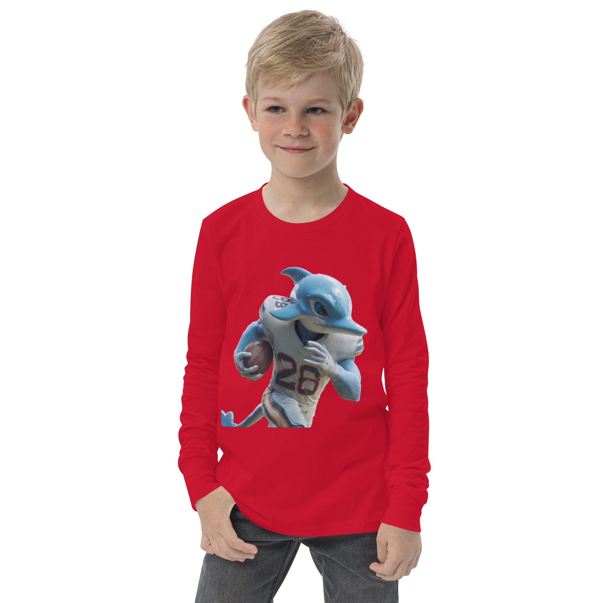 Dolphin 1 K Youth long sleeve tee Red