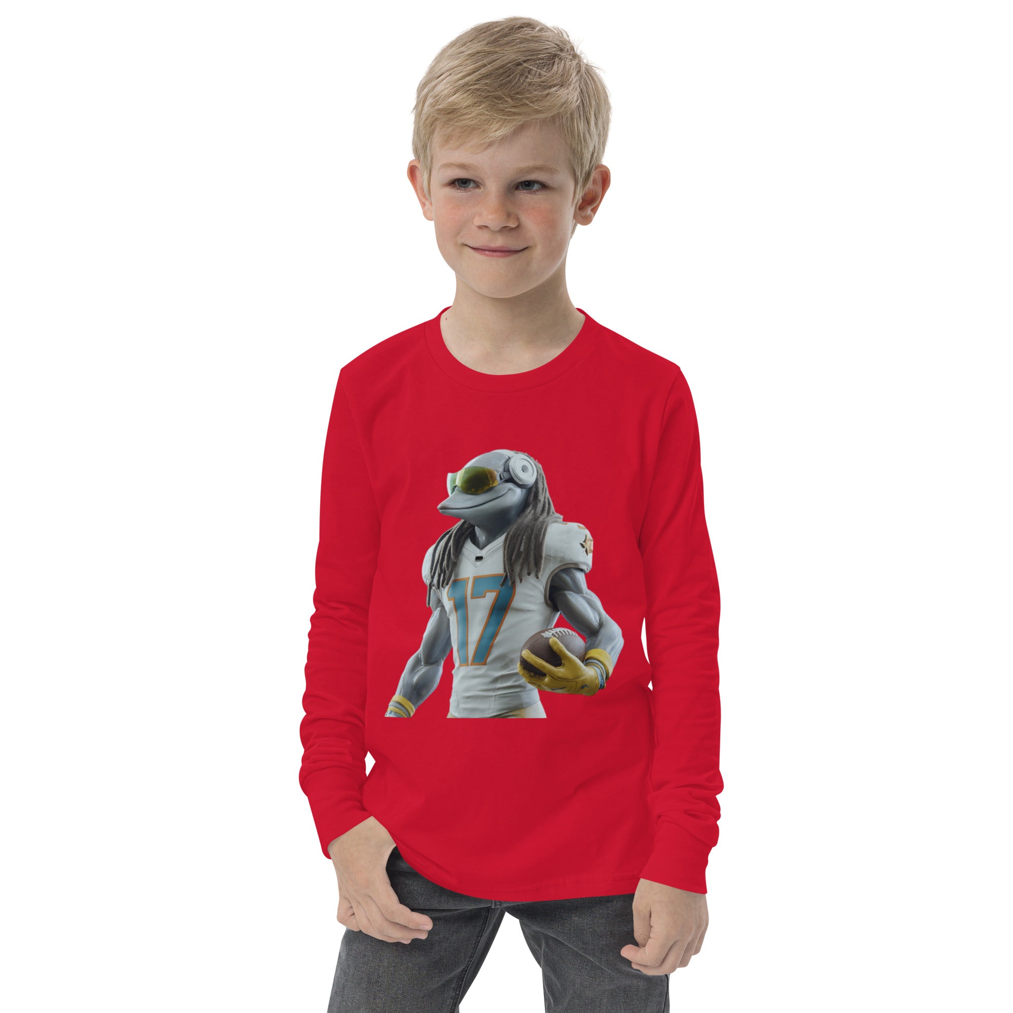 Dolphin 5 K Youth long sleeve tee Red