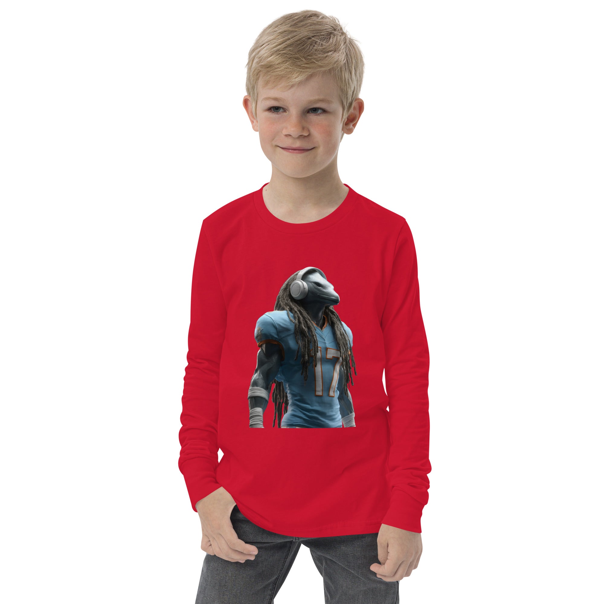 Dolphin 6 K Youth long sleeve tee Red