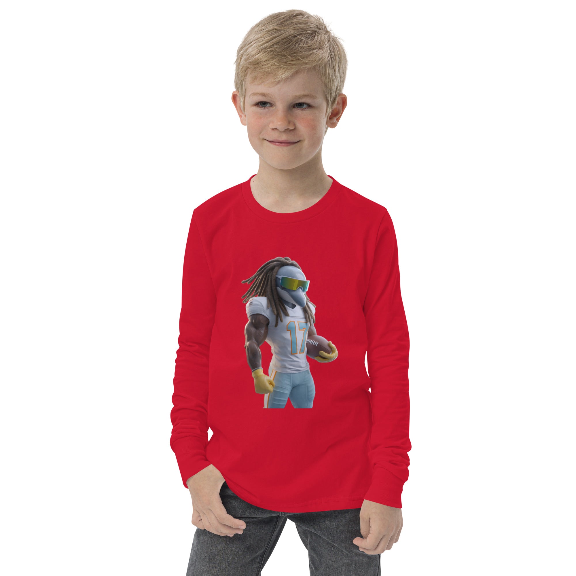 Dolphin 11 K Youth long sleeve tee Red