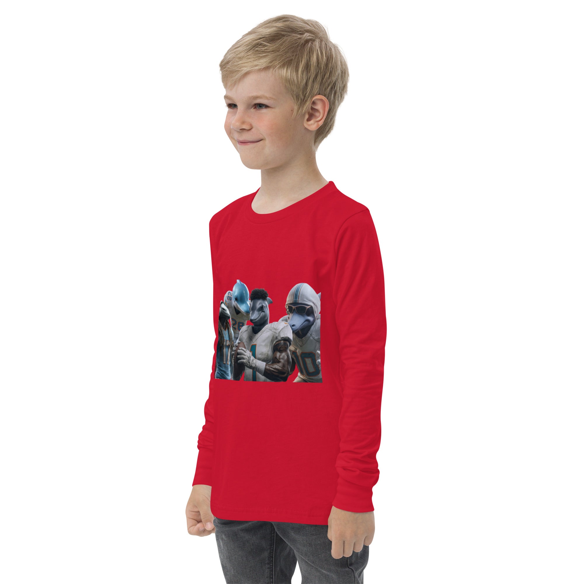 Dolphin 12 K Youth long sleeve tee Red